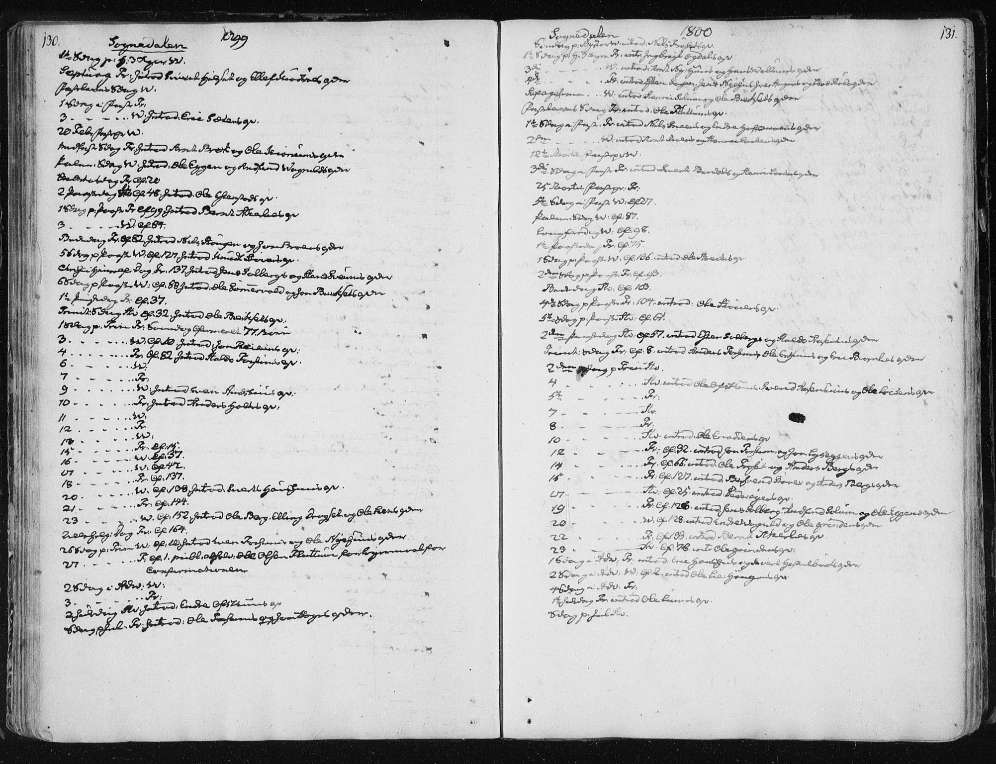 Ministerialprotokoller, klokkerbøker og fødselsregistre - Sør-Trøndelag, SAT/A-1456/687/L0994: Parish register (official) no. 687A03 /3, 1788-1815, p. 130-131