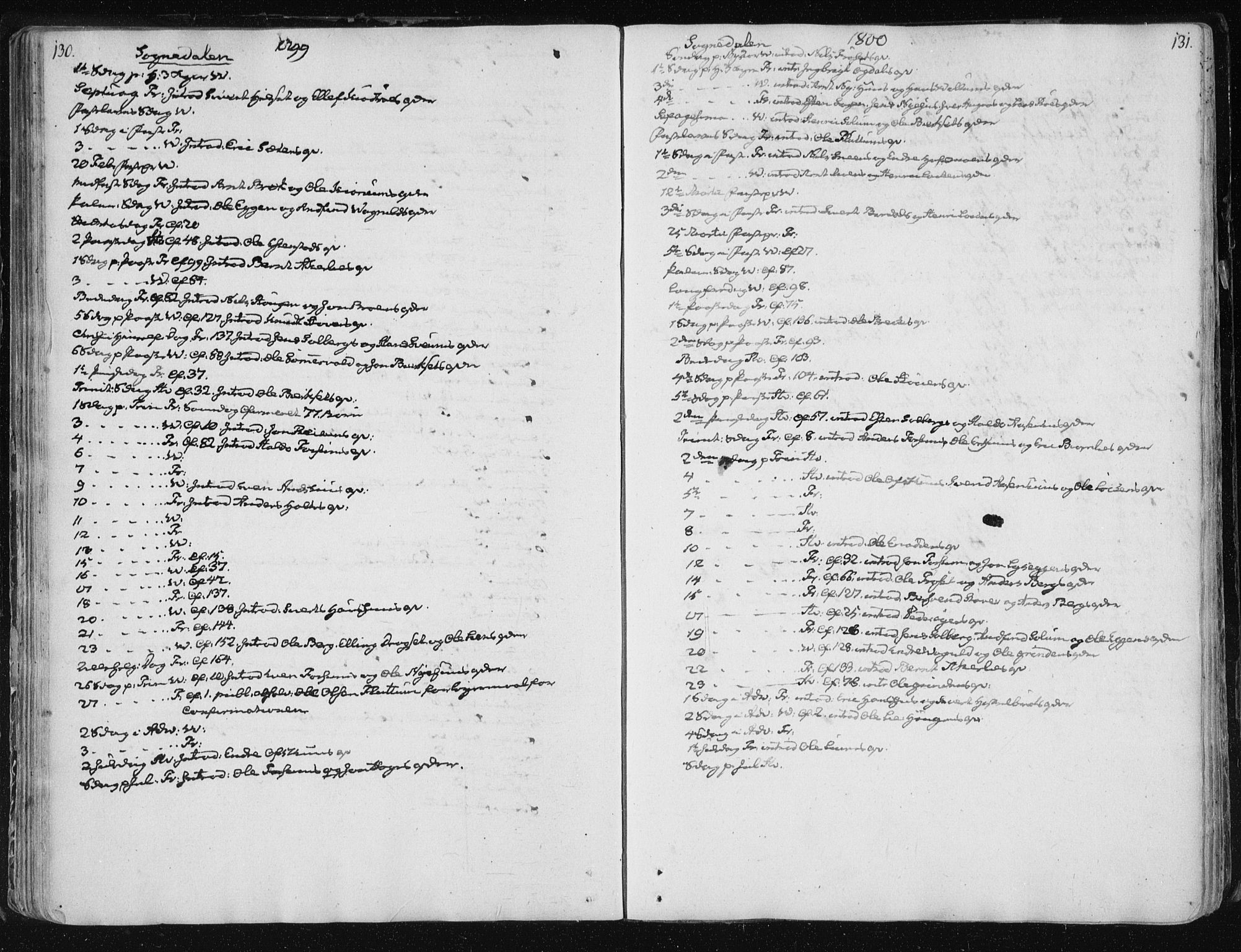 Ministerialprotokoller, klokkerbøker og fødselsregistre - Sør-Trøndelag, AV/SAT-A-1456/687/L0994: Parish register (official) no. 687A03 /3, 1788-1815, p. 130-131