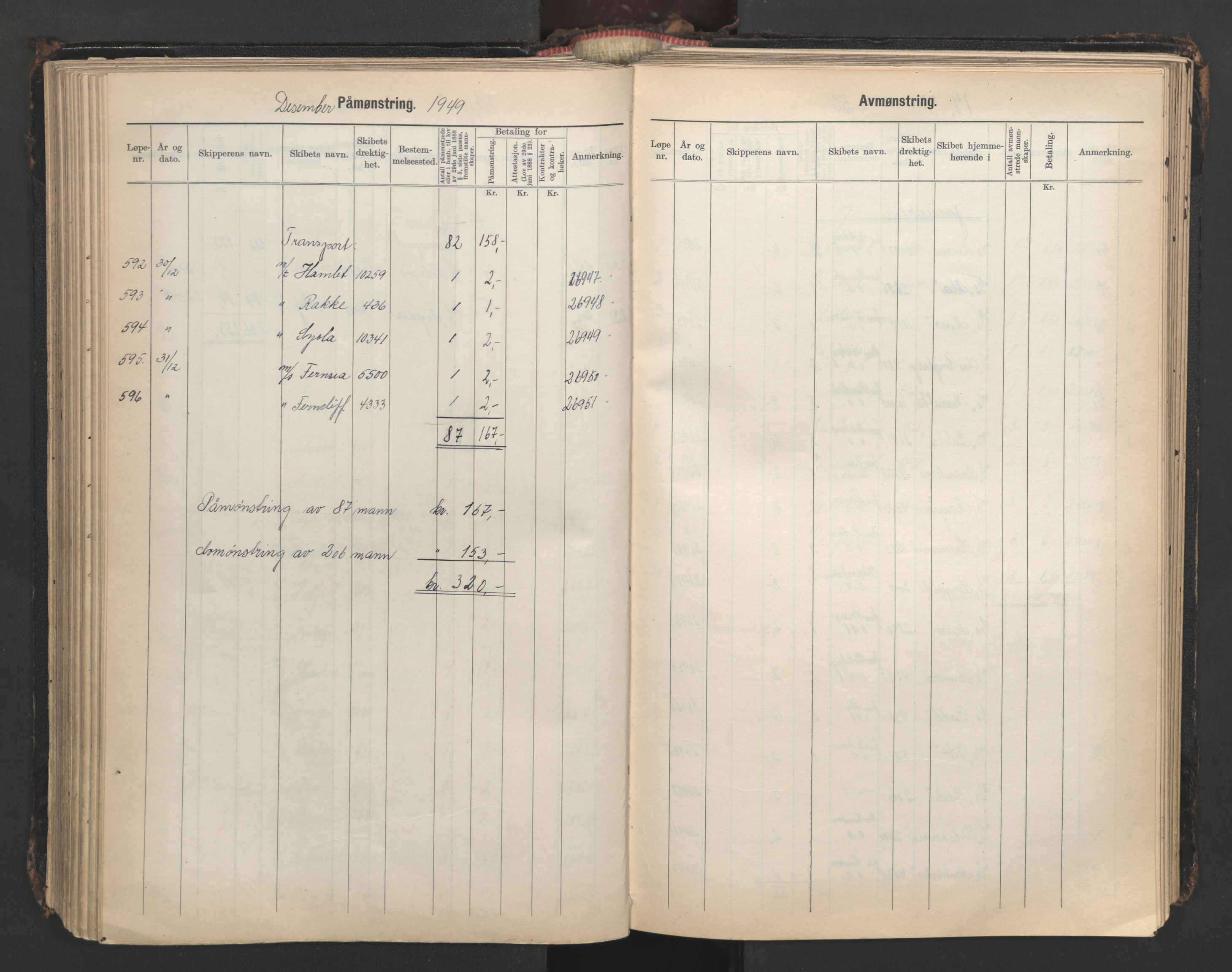 Tønsberg innrulleringskontor, AV/SAKO-A-786/H/Ha/L0009: Mønstringsjournal, 1939-1955, p. 210