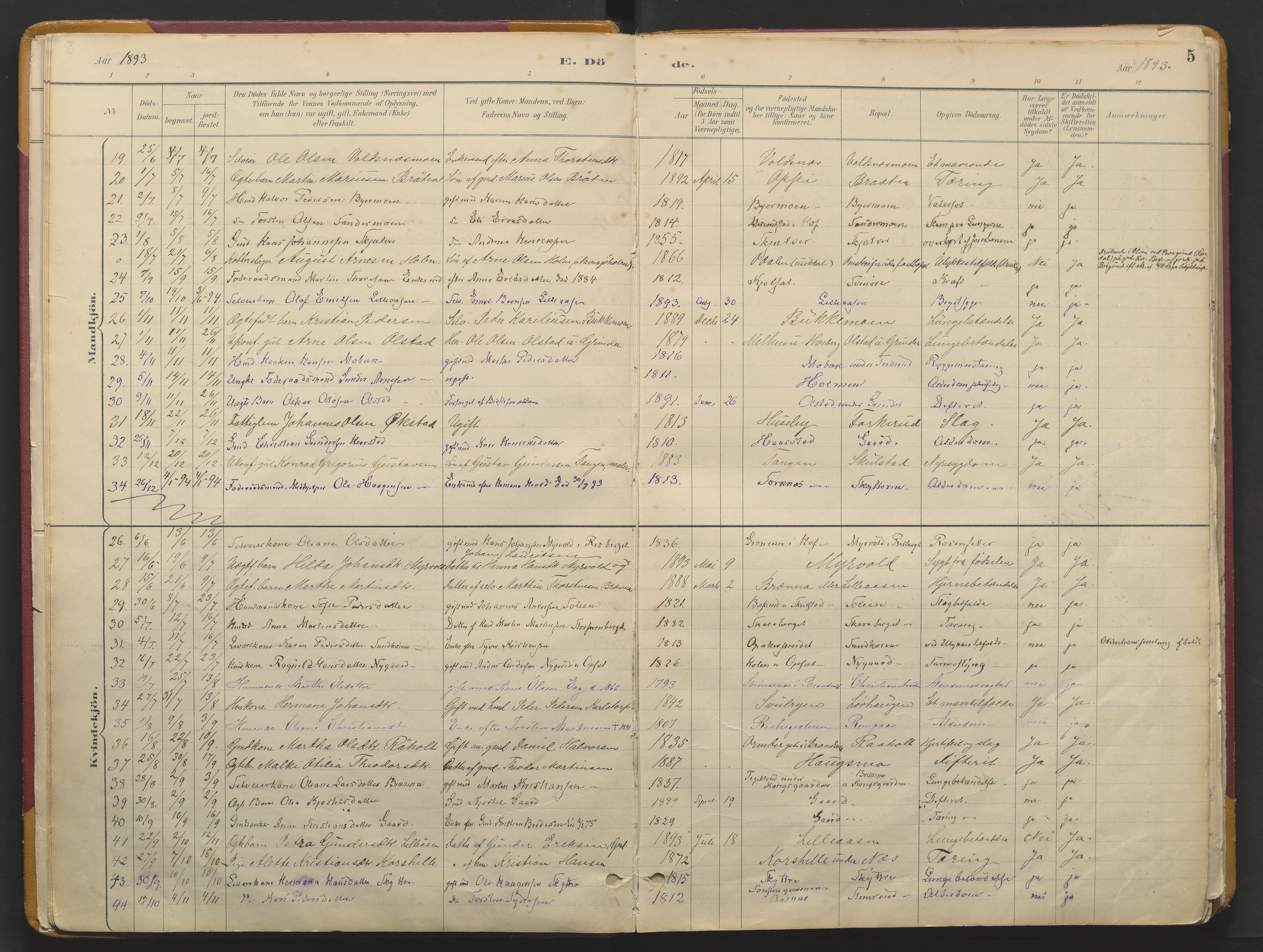 Grue prestekontor, SAH/PREST-036/H/Ha/Haa/L0017: Parish register (official) no. 17, 1892-1936, p. 5
