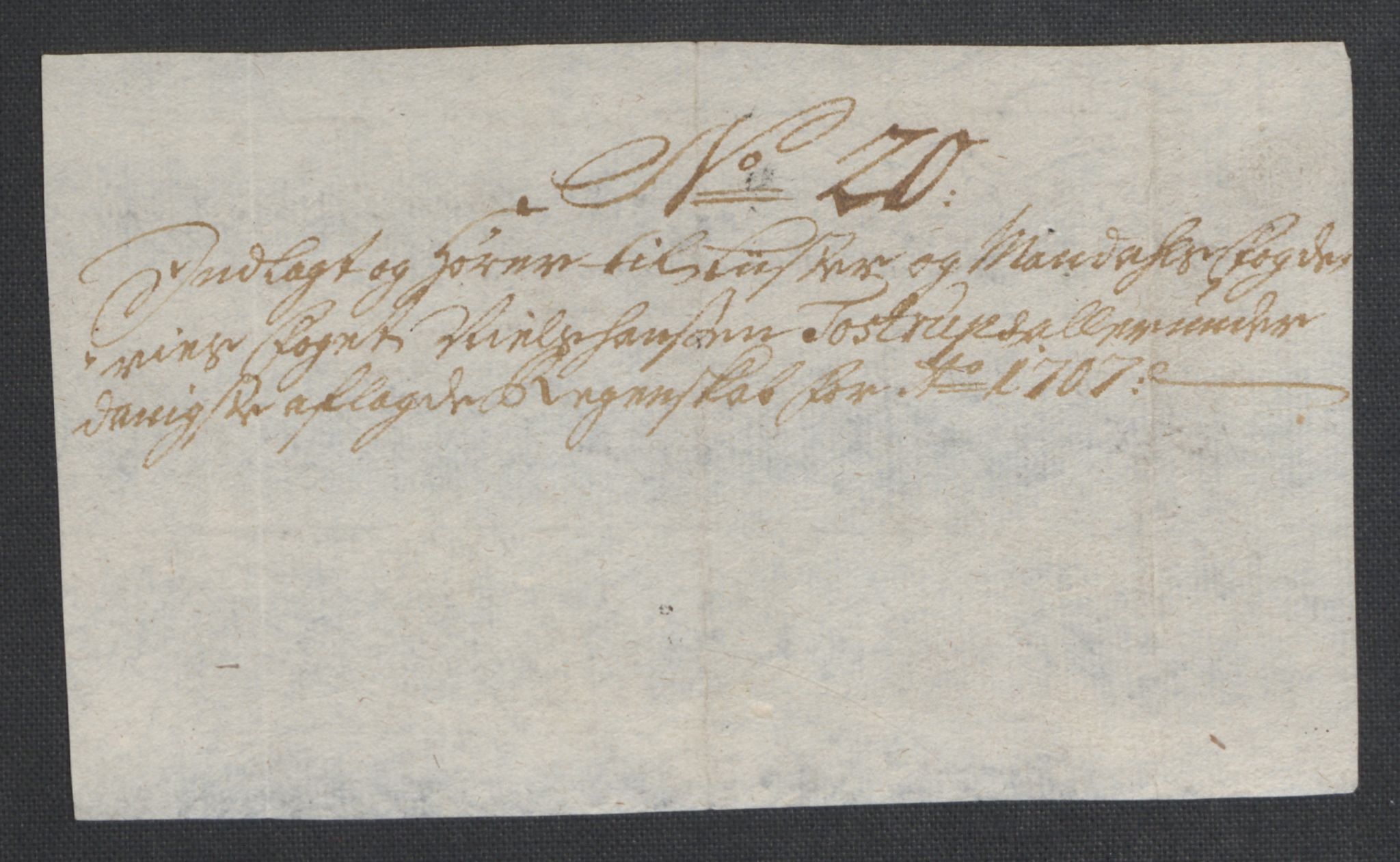 Rentekammeret inntil 1814, Reviderte regnskaper, Fogderegnskap, AV/RA-EA-4092/R43/L2551: Fogderegnskap Lista og Mandal, 1705-1709, p. 484