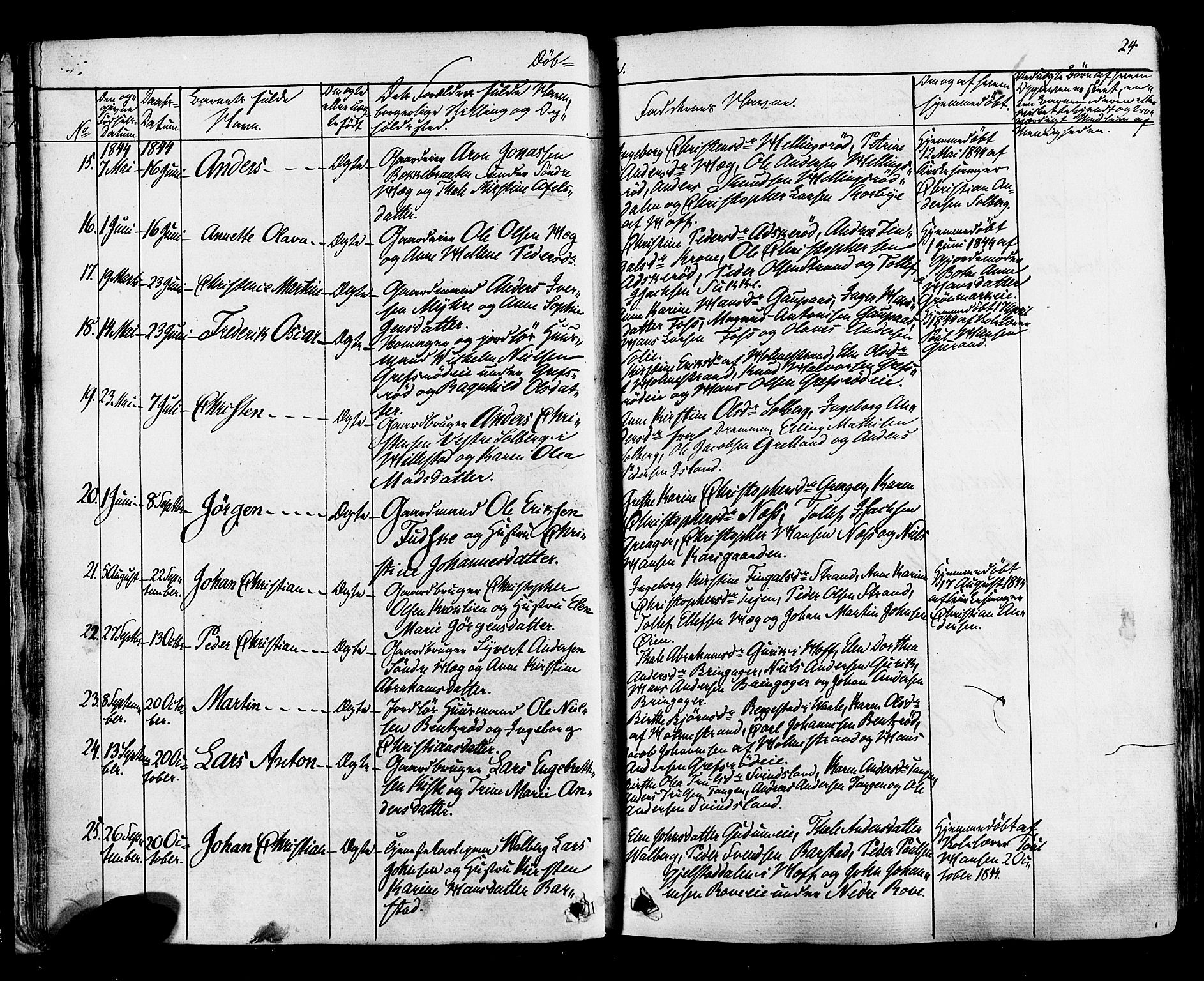 Botne kirkebøker, AV/SAKO-A-340/F/Fa/L0006: Parish register (official) no. I 6, 1836-1877, p. 24