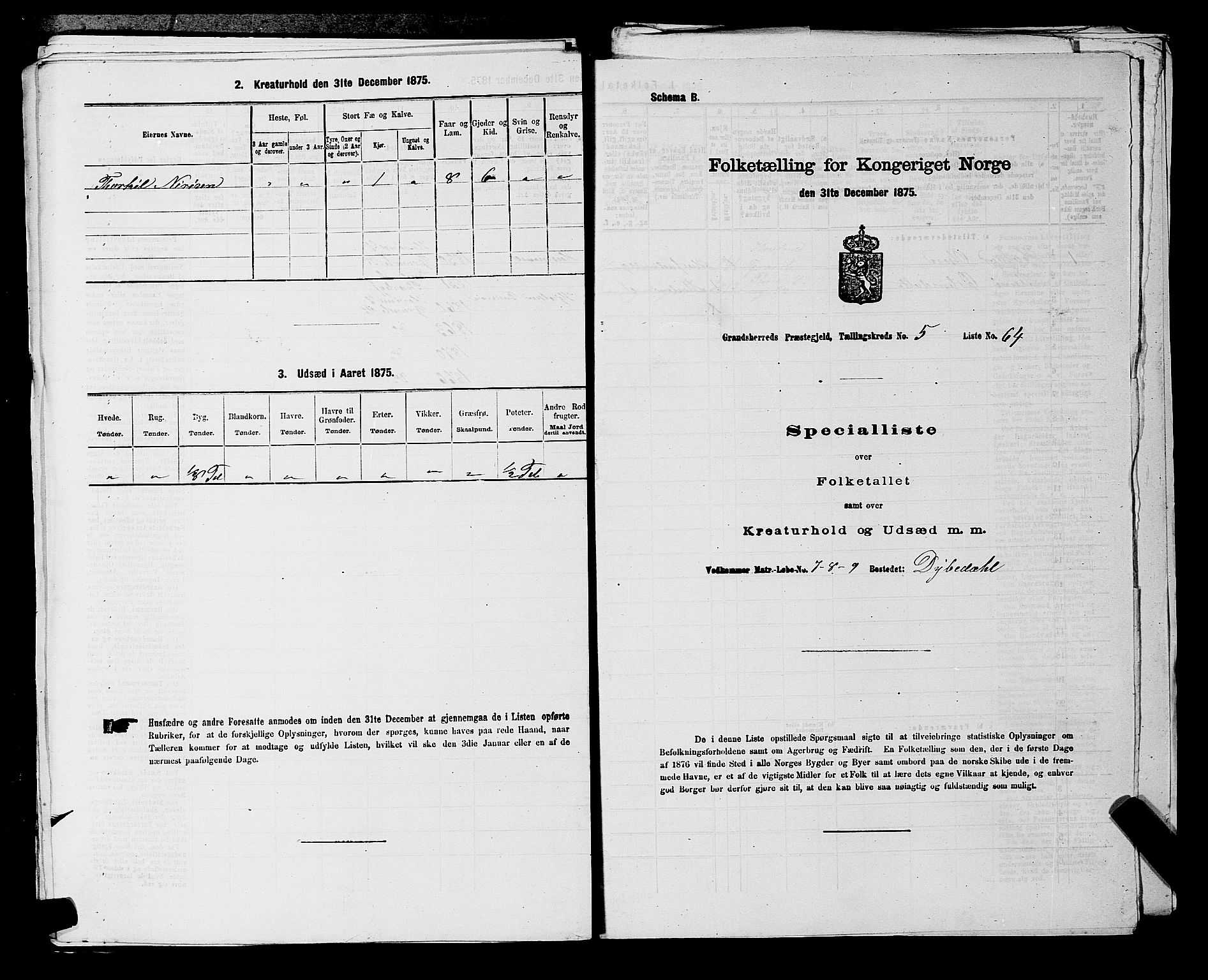 SAKO, 1875 census for 0824P Gransherad, 1875, p. 681