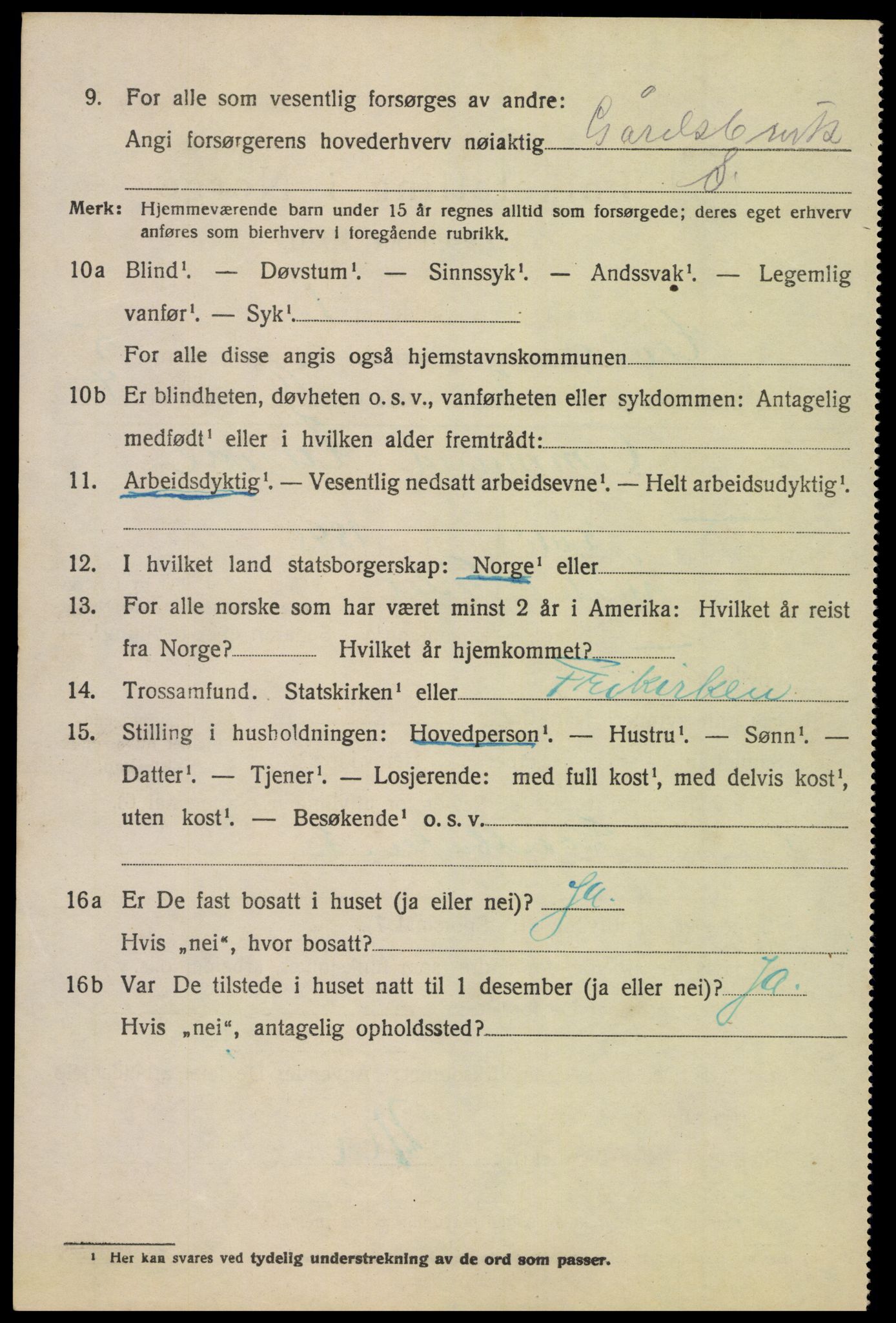 SAK, 1920 census for Høvåg, 1920, p. 2591