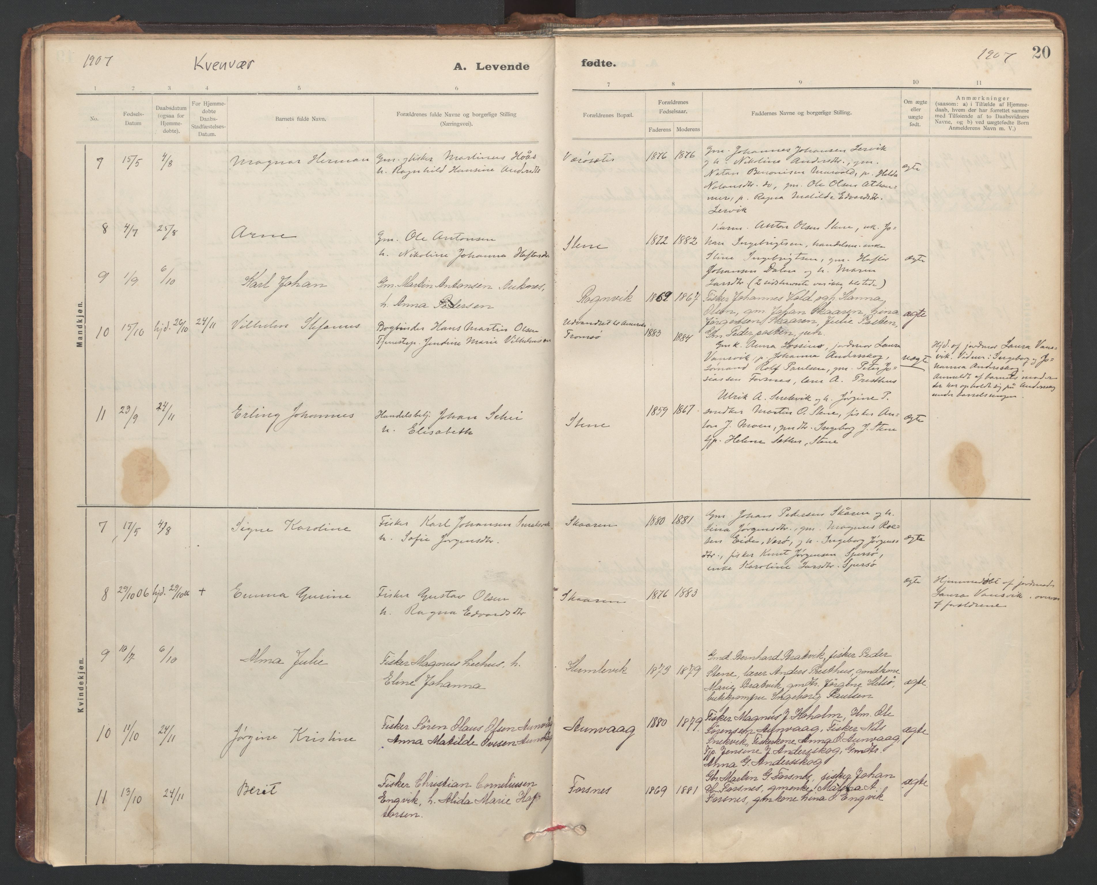 Ministerialprotokoller, klokkerbøker og fødselsregistre - Sør-Trøndelag, SAT/A-1456/635/L0552: Parish register (official) no. 635A02, 1899-1919, p. 20