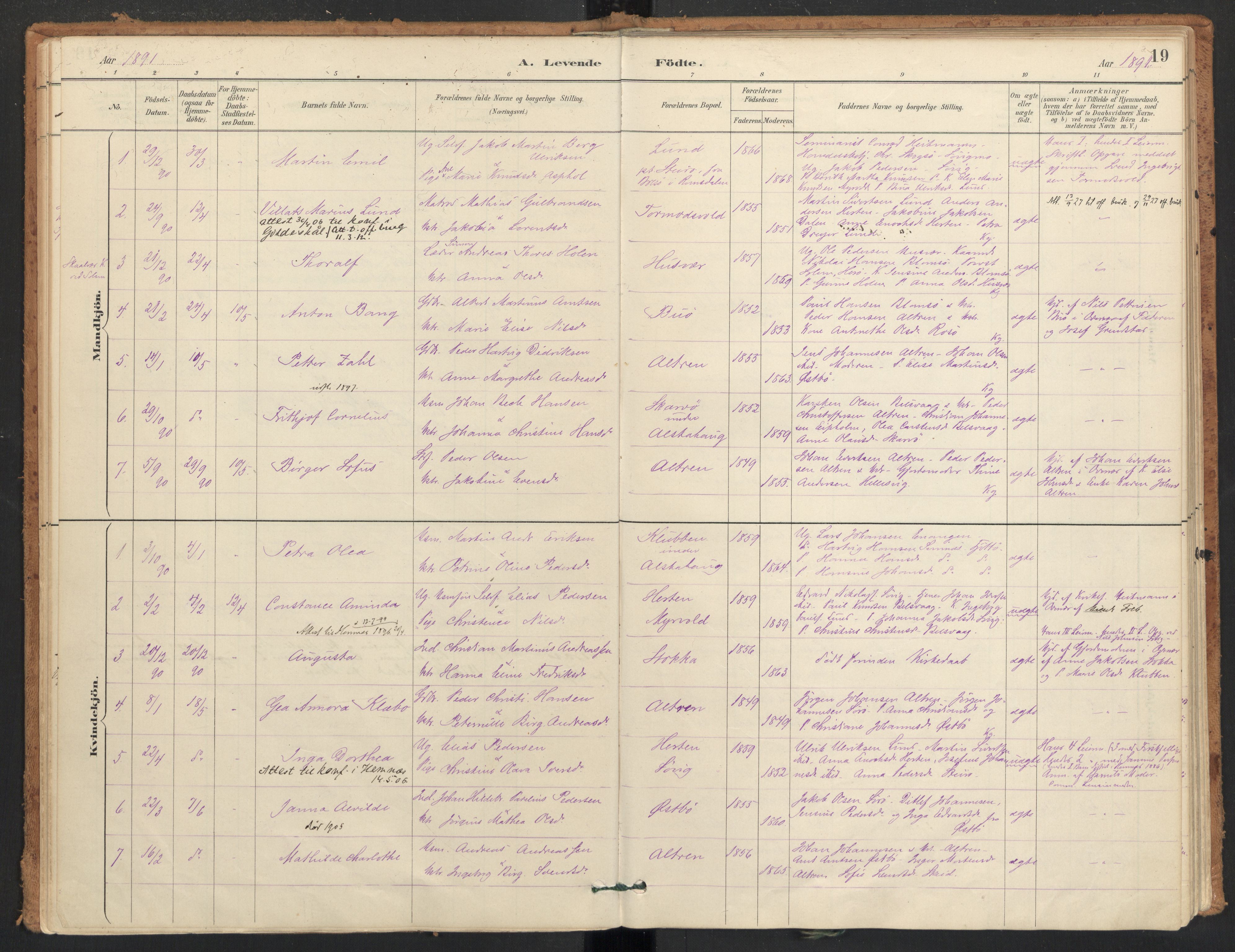 Ministerialprotokoller, klokkerbøker og fødselsregistre - Nordland, SAT/A-1459/830/L0453: Parish register (official) no. 830A17, 1886-1911, p. 19