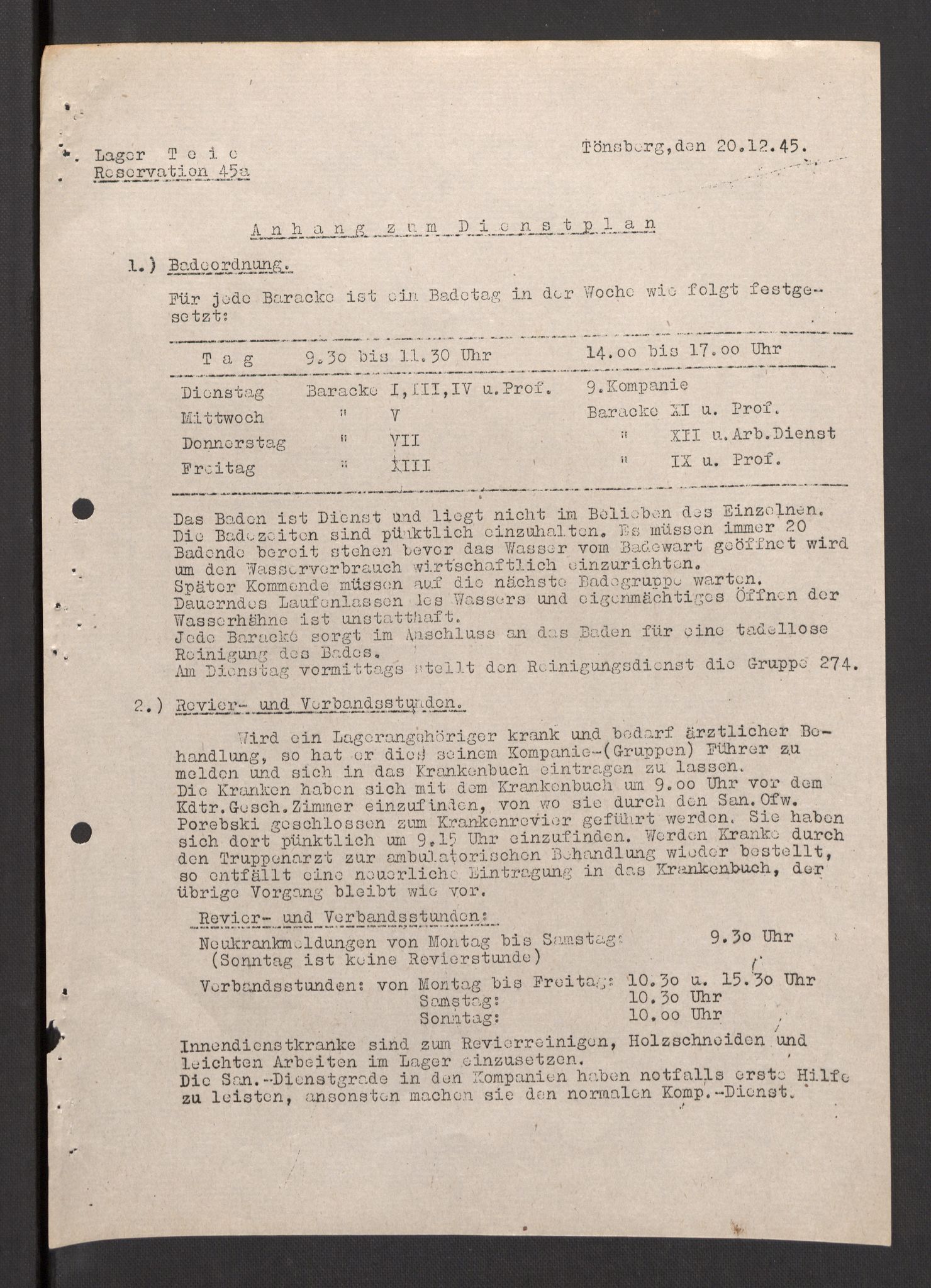 Deutscher Oberbefehlshaber Norwegen (DOBN), AV/RA-RAFA-2197/D/Dja/L0070/0001: DBO Abt. 1a / Lagerordnungen, 1946
