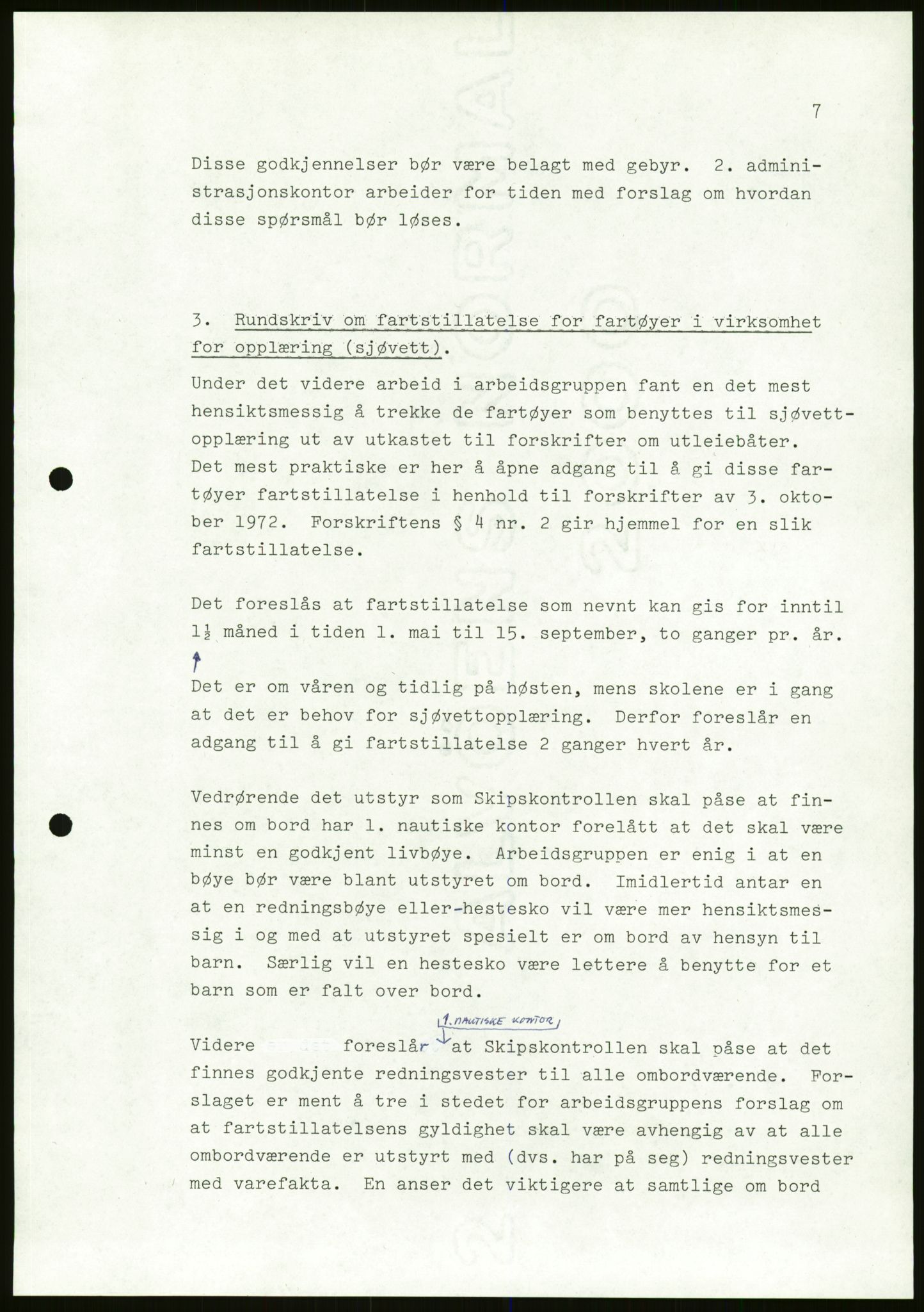 Sjøfartsdirektoratet med forløpere, generelt arkiv, AV/RA-S-1407/D/Du/Duc/L0642/0001: Skipskontrollen - Forskrifter / Forskrift om utleiebåter (2 mapper), 1978-1987, p. 281