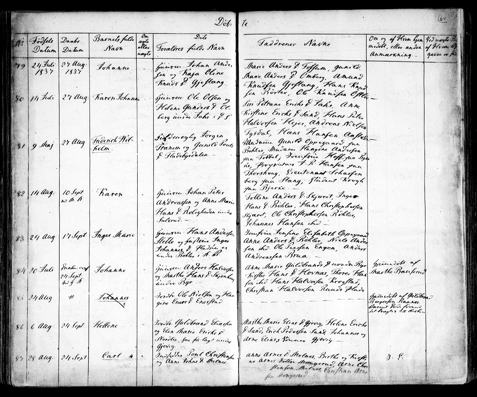 Enebakk prestekontor Kirkebøker, SAO/A-10171c/F/Fa/L0009: Parish register (official) no. I 9, 1832-1861, p. 64