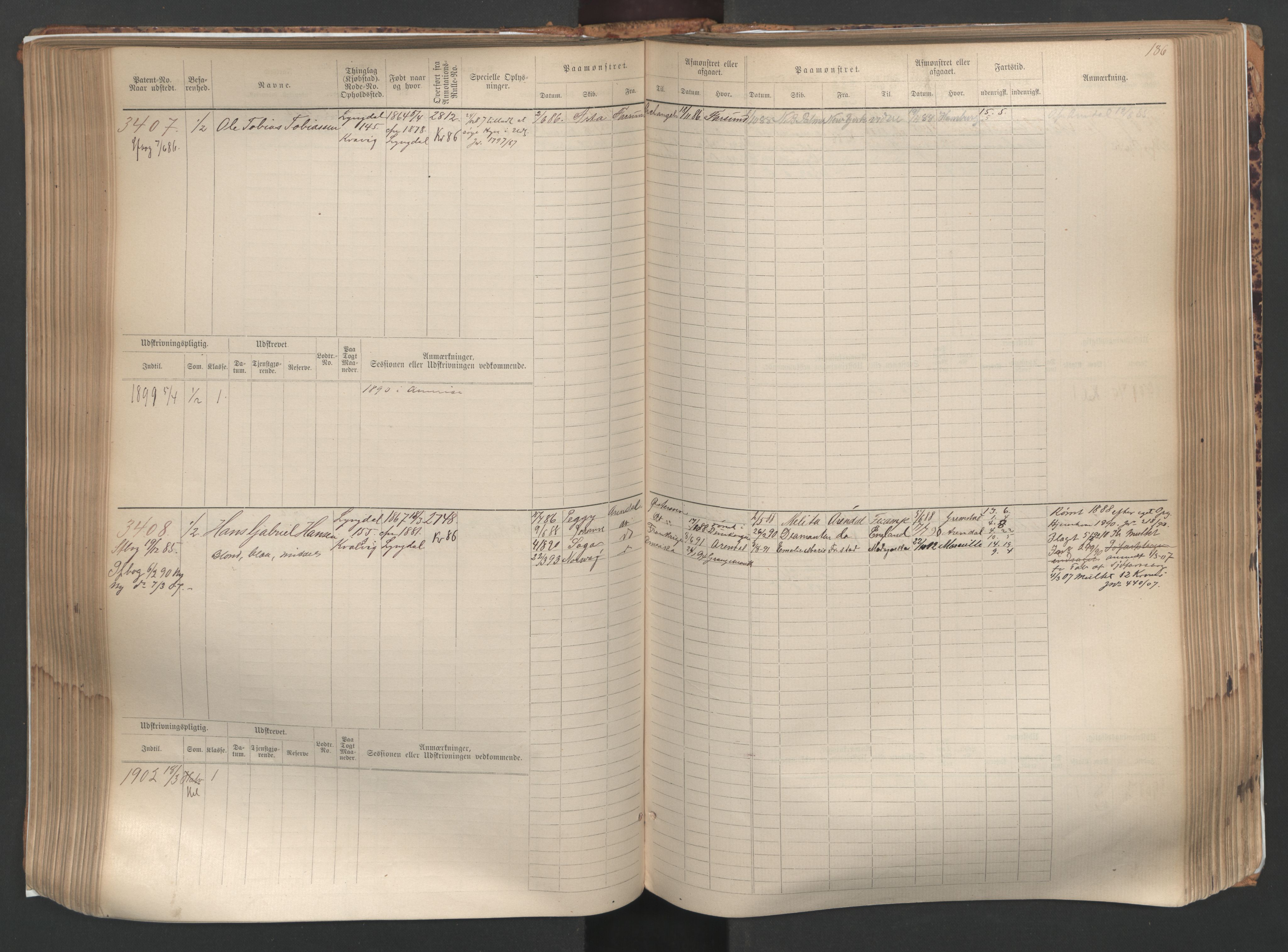 Farsund mønstringskrets, AV/SAK-2031-0017/F/Fb/L0005: Hovedrulle nr 3041-3804, M-8, 1883-1930, p. 189