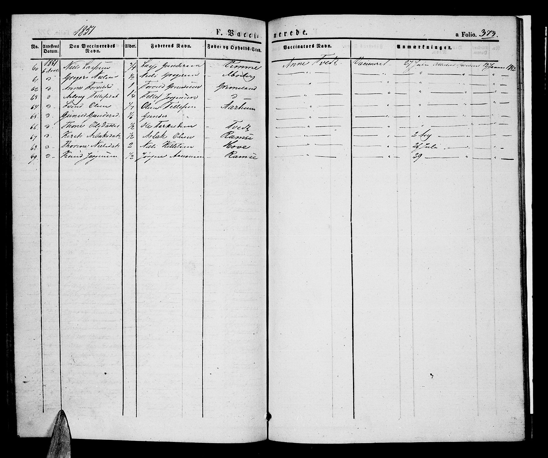 Åmli sokneprestkontor, AV/SAK-1111-0050/F/Fa/Fac/L0007: Parish register (official) no. A 7 /1, 1829-1851, p. 373