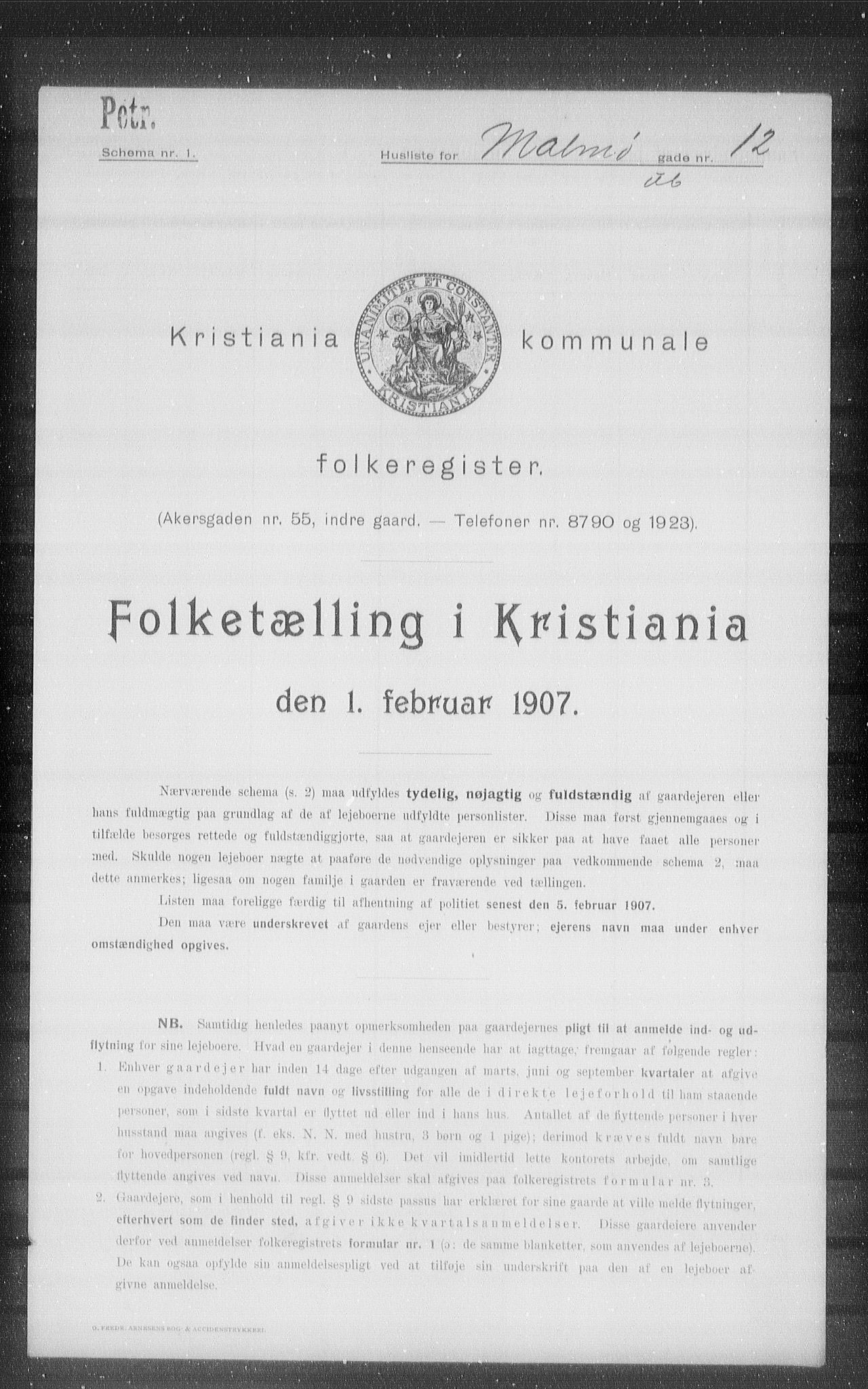 OBA, Municipal Census 1907 for Kristiania, 1907, p. 30659