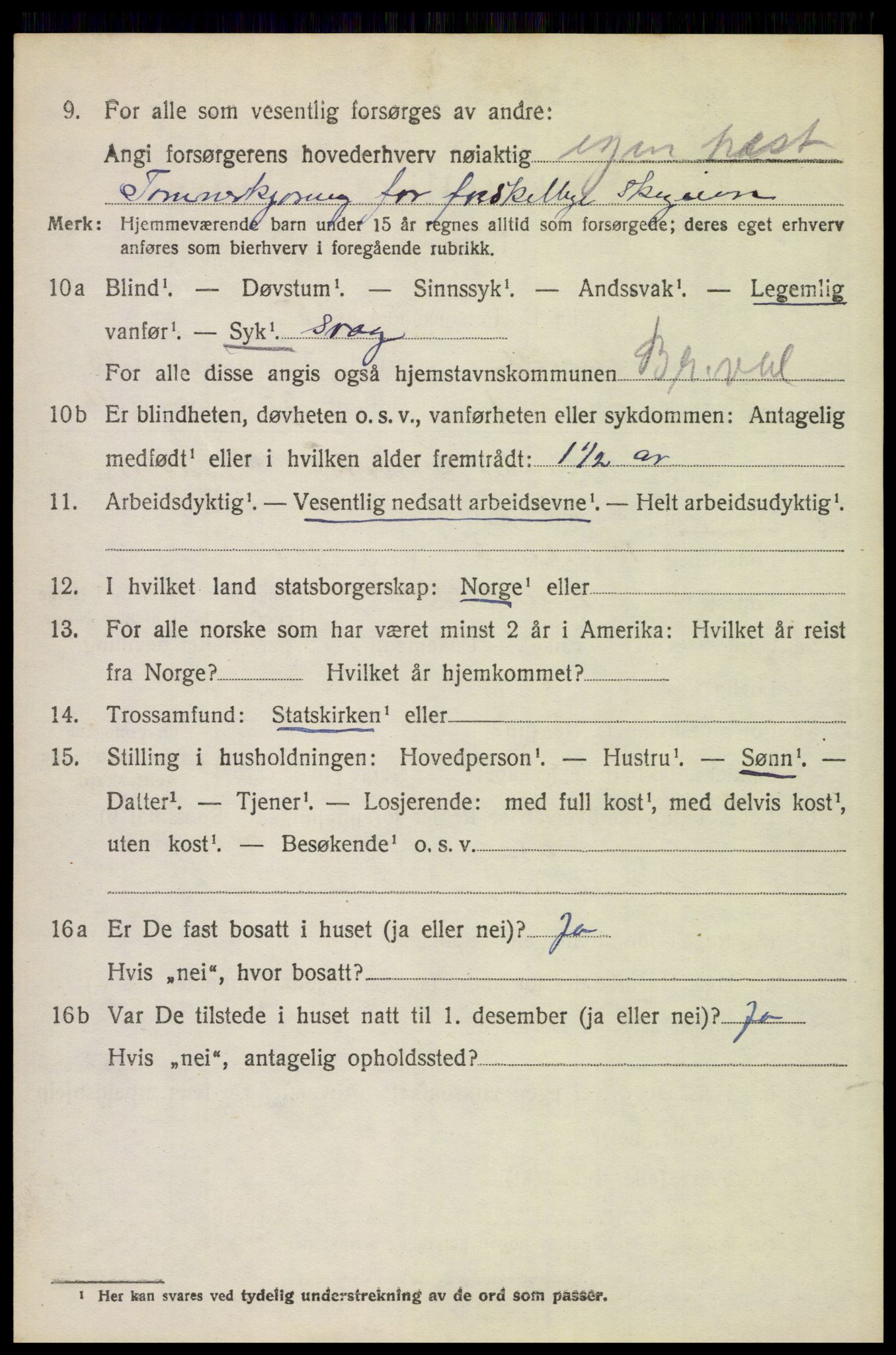 SAH, 1920 census for Brandval, 1920, p. 9147