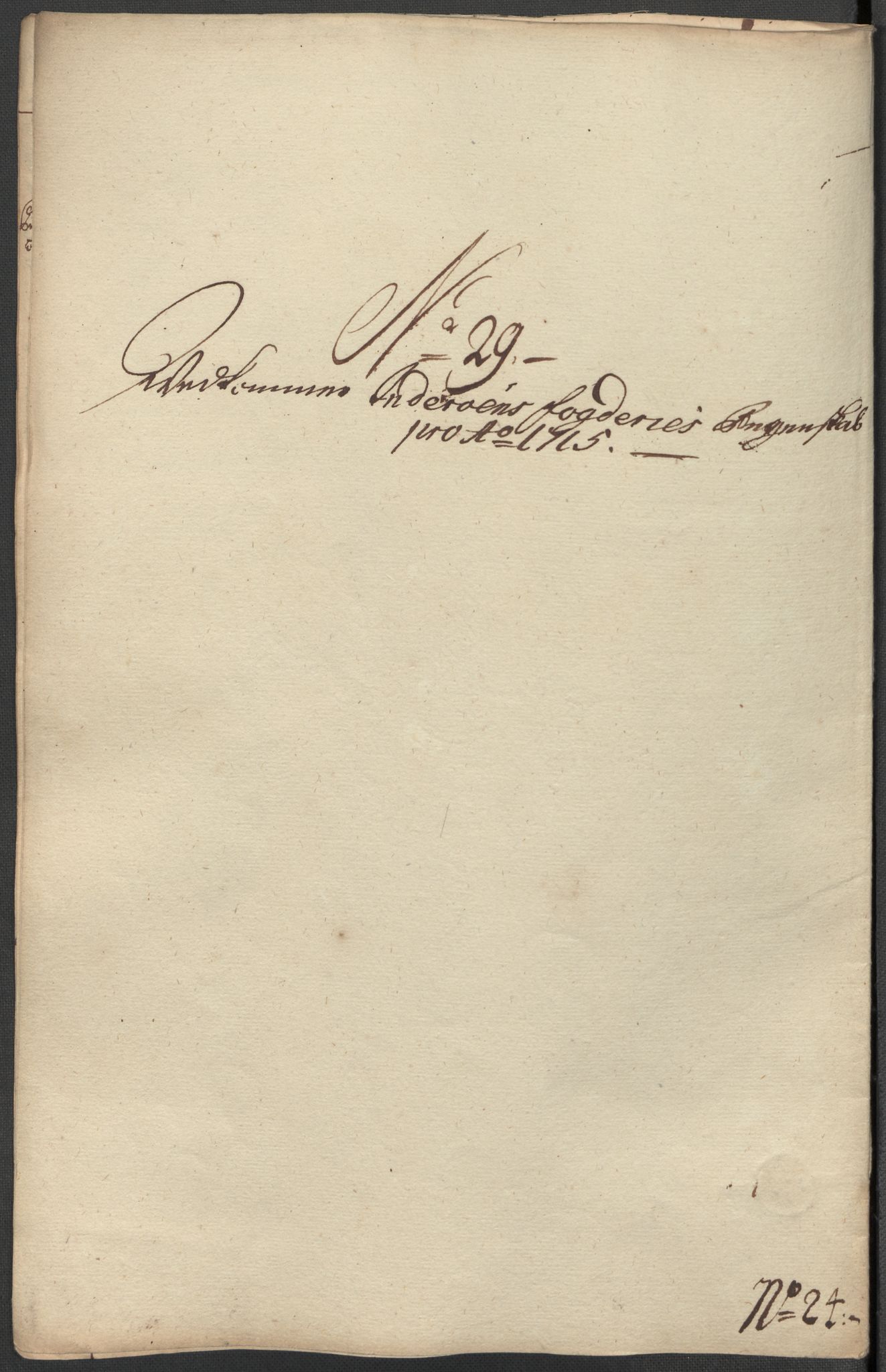 Rentekammeret inntil 1814, Reviderte regnskaper, Fogderegnskap, AV/RA-EA-4092/R63/L4323: Fogderegnskap Inderøy, 1715, p. 292