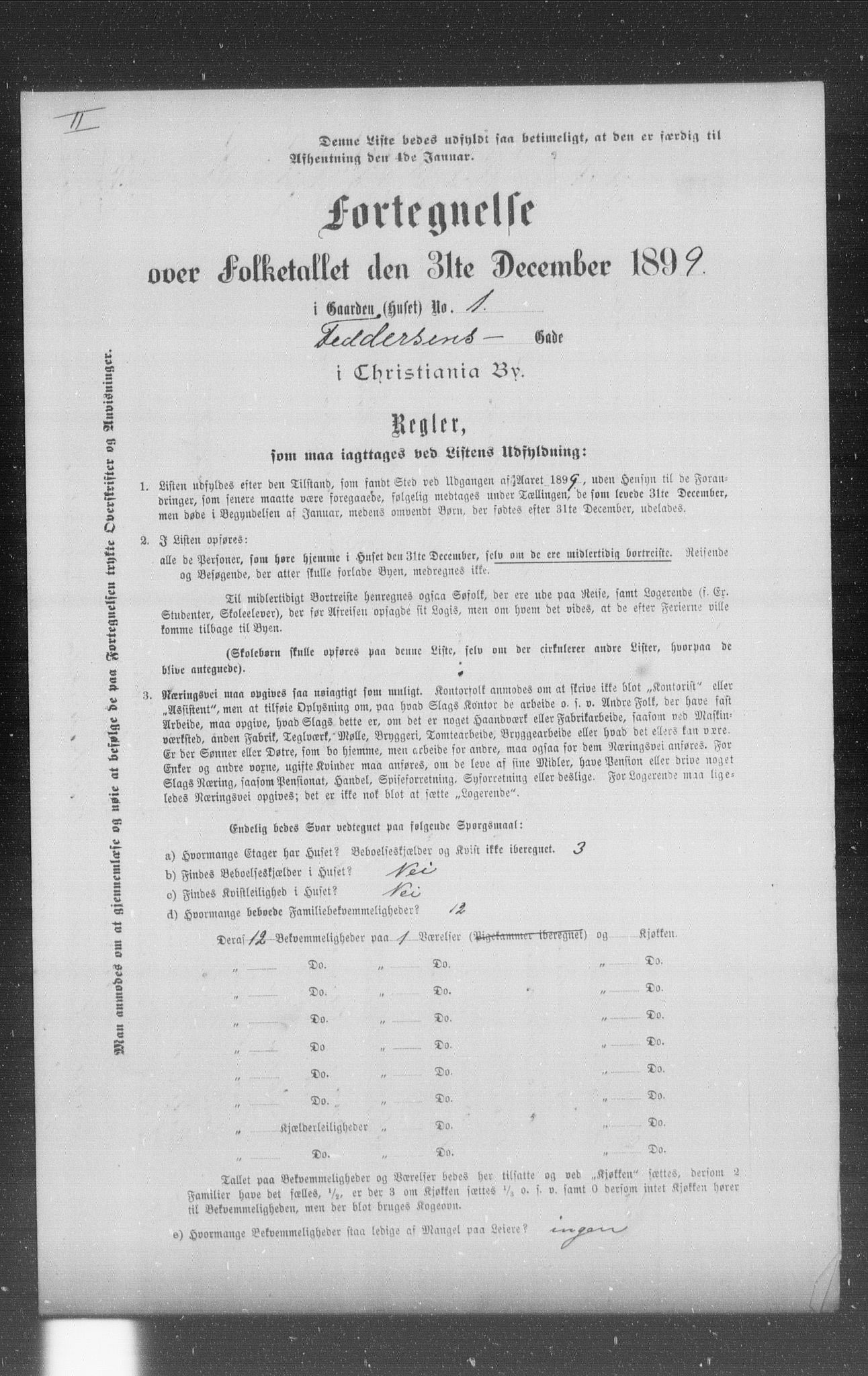 OBA, Municipal Census 1899 for Kristiania, 1899, p. 3193