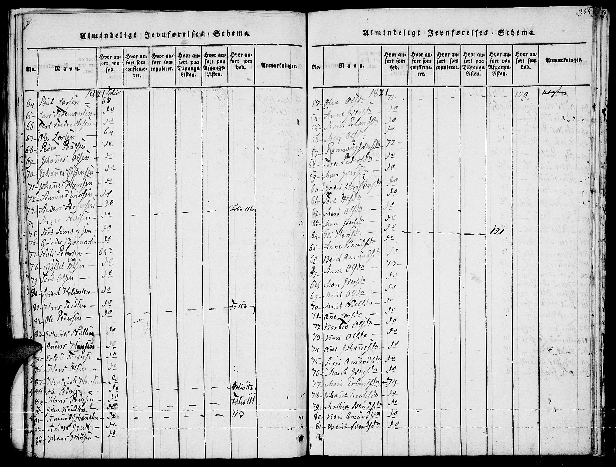 Fron prestekontor, AV/SAH-PREST-078/H/Ha/Haa/L0002: Parish register (official) no. 2, 1816-1827, p. 355