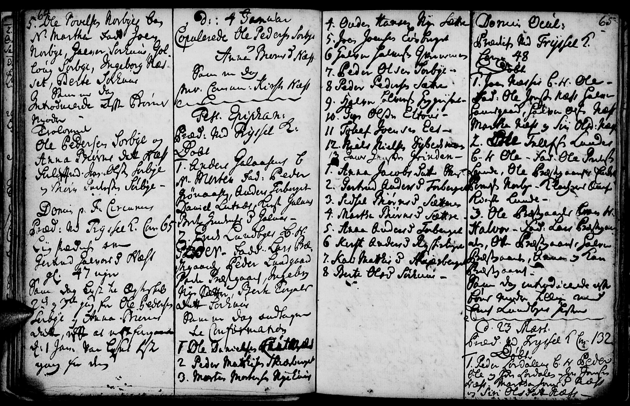 Elverum prestekontor, AV/SAH-PREST-044/H/Ha/Haa/L0001: Parish register (official) no. 1, 1730-1760, p. 64-65