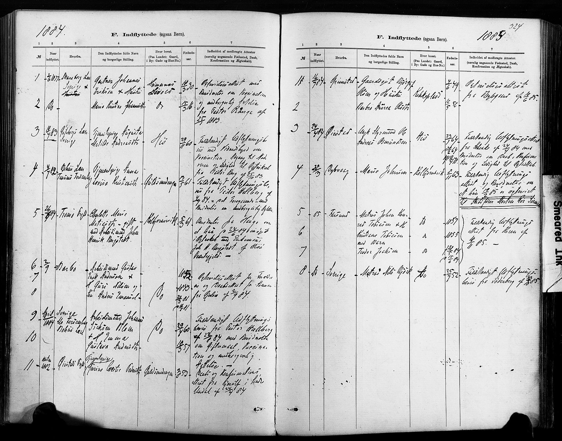 Hisøy sokneprestkontor, AV/SAK-1111-0020/F/Fa/L0003: Parish register (official) no. A 3, 1881-1894, p. 324