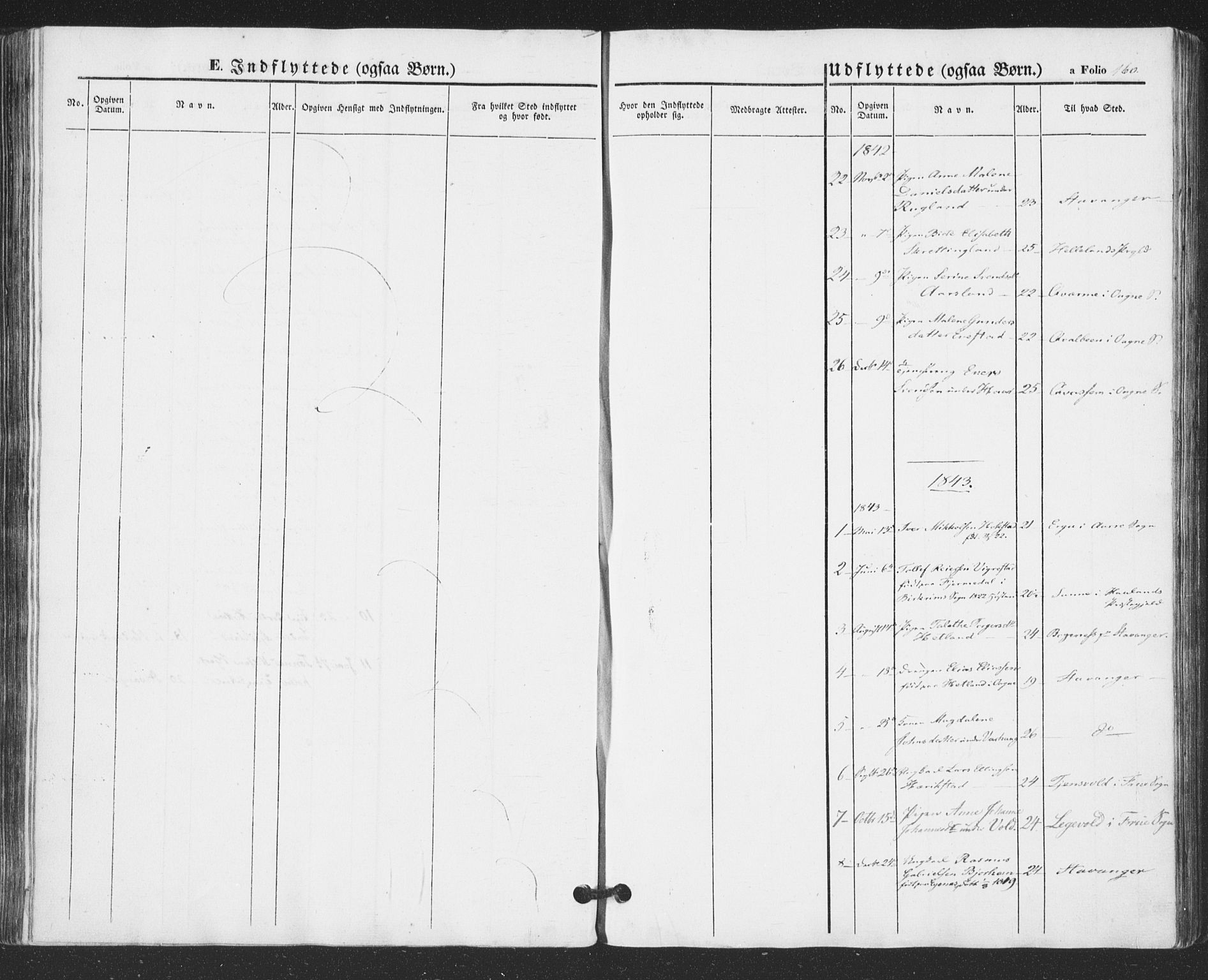Hå sokneprestkontor, SAST/A-101801/001/30BA/L0007: Parish register (official) no. A 6, 1842-1855, p. 160