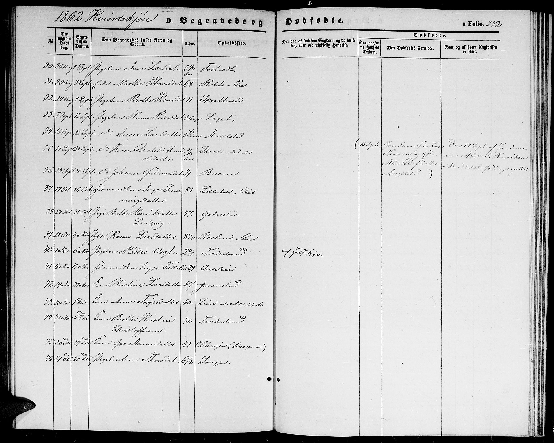 Holt sokneprestkontor, AV/SAK-1111-0021/F/Fb/L0008: Parish register (copy) no. B 8, 1858-1871, p. 252