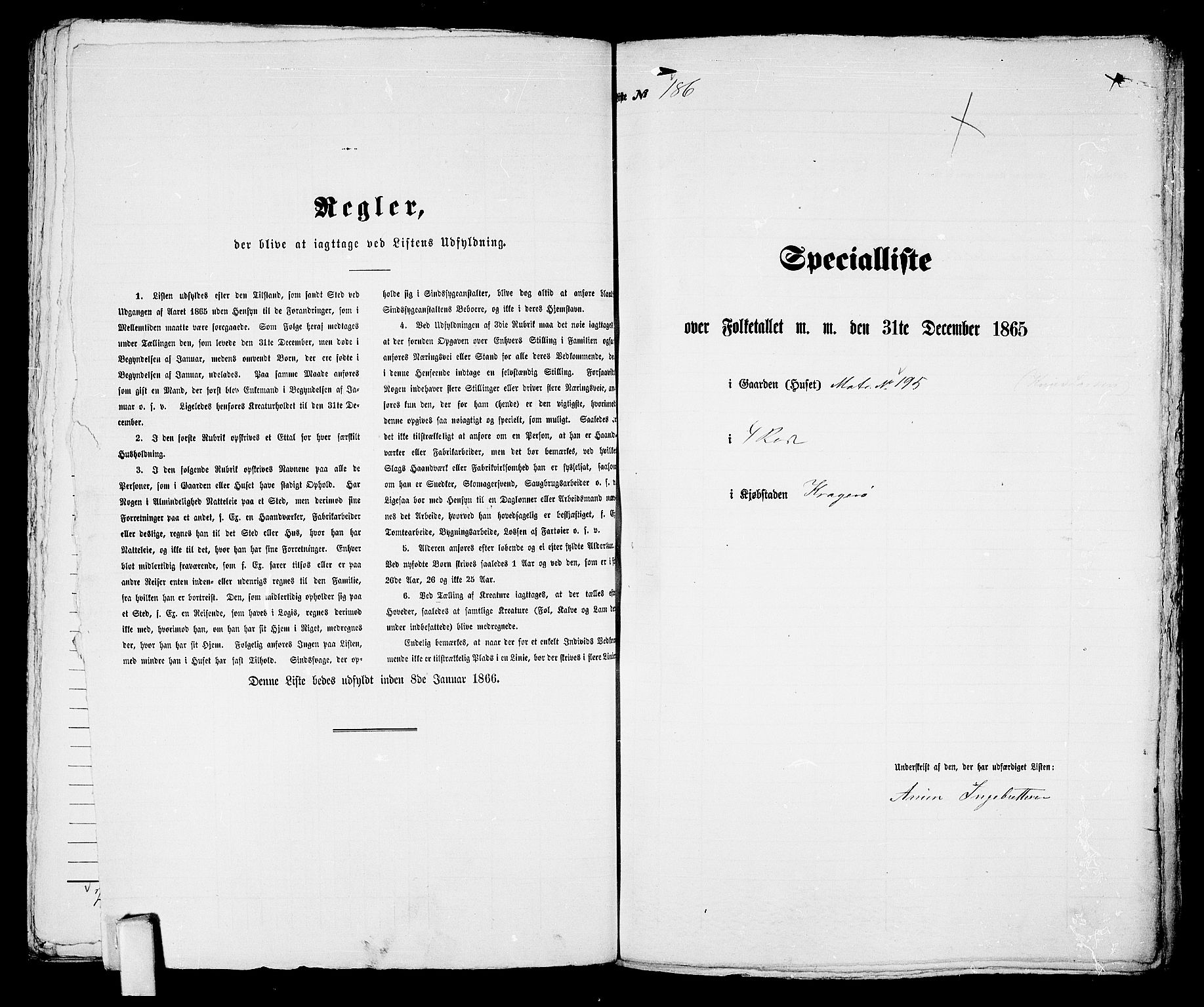 RA, 1865 census for Kragerø/Kragerø, 1865, p. 382