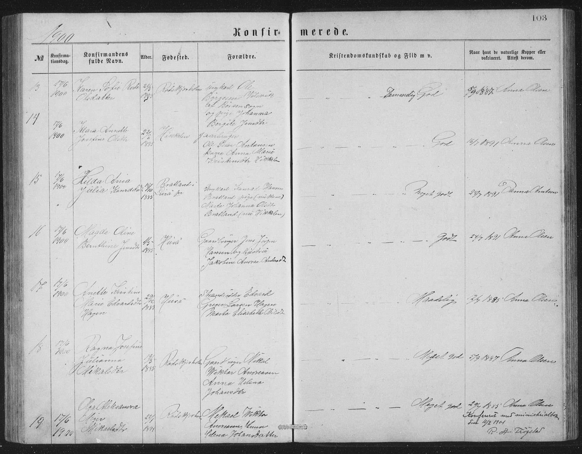 Ministerialprotokoller, klokkerbøker og fødselsregistre - Nordland, AV/SAT-A-1459/840/L0582: Parish register (copy) no. 840C02, 1874-1900, p. 103