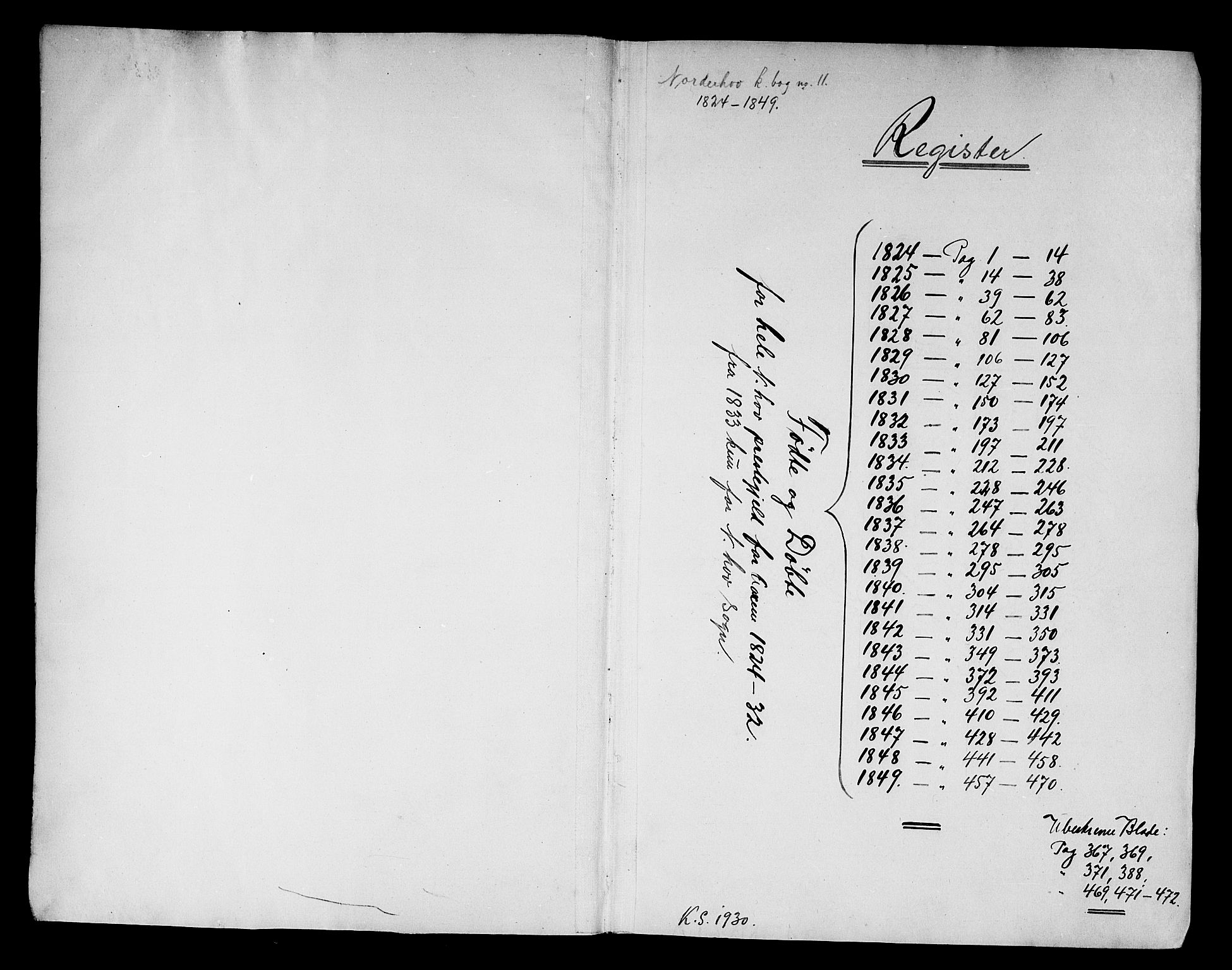 Norderhov kirkebøker, SAKO/A-237/G/Ga/L0004: Parish register (copy) no. I 4, 1824-1849