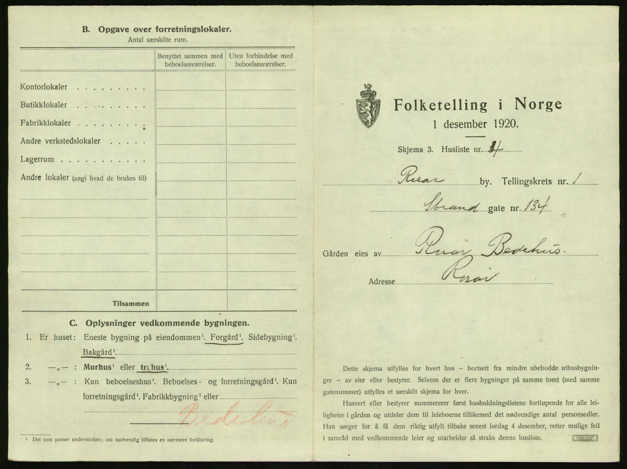 SAK, 1920 census for Risør, 1920, p. 35