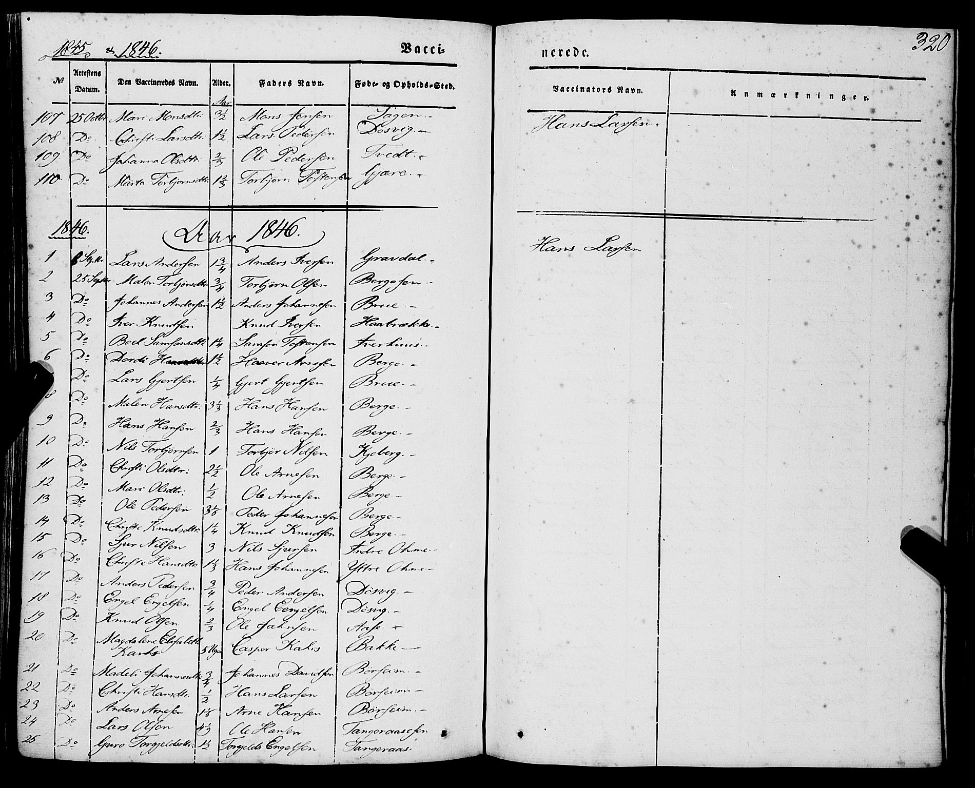 Strandebarm sokneprestembete, AV/SAB-A-78401/H/Haa: Parish register (official) no. A 7, 1844-1872, p. 320