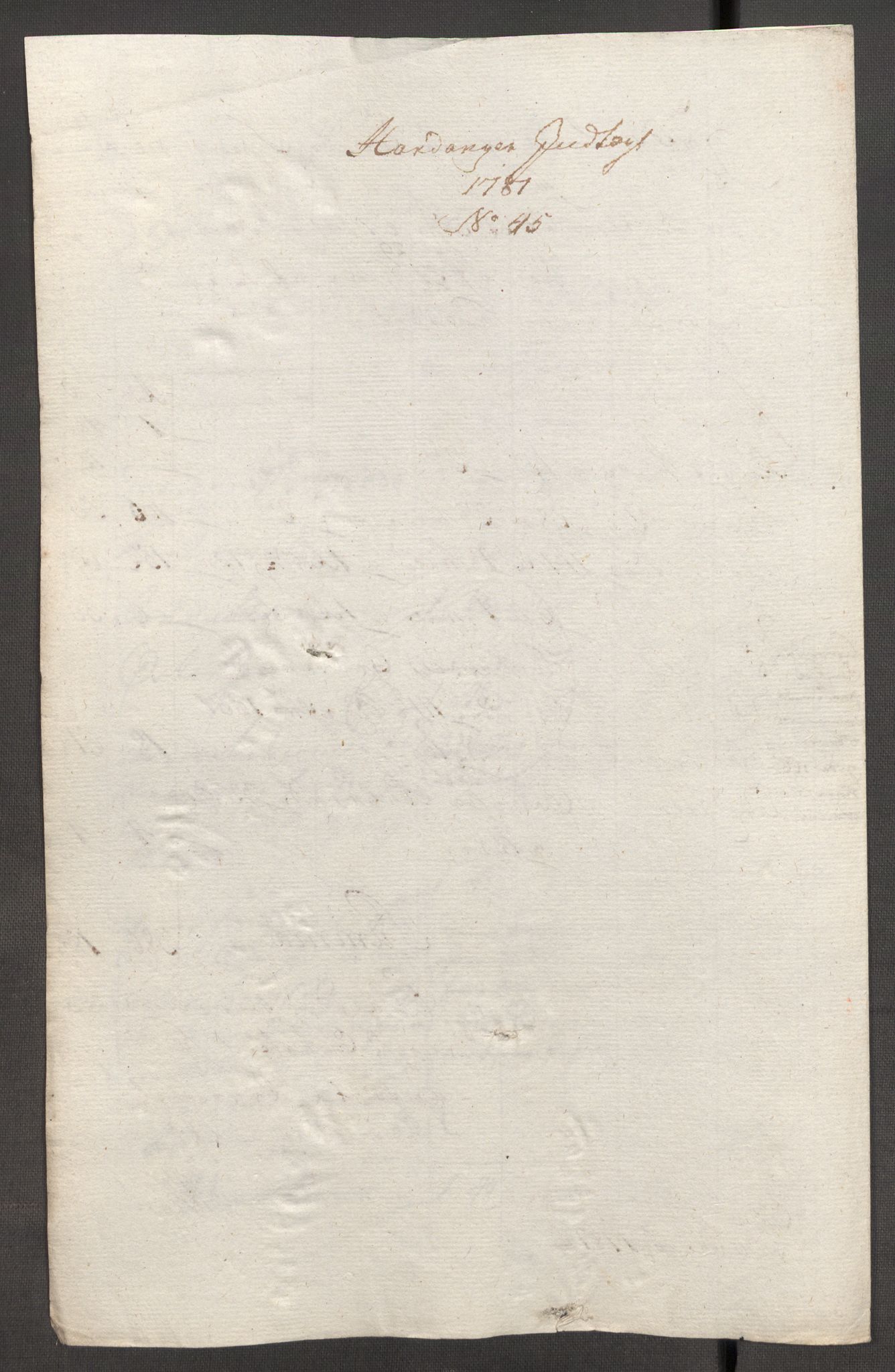 Rentekammeret inntil 1814, Reviderte regnskaper, Fogderegnskap, AV/RA-EA-4092/R48/L3097: Fogderegnskap Sunnhordland og Hardanger, 1781, p. 305