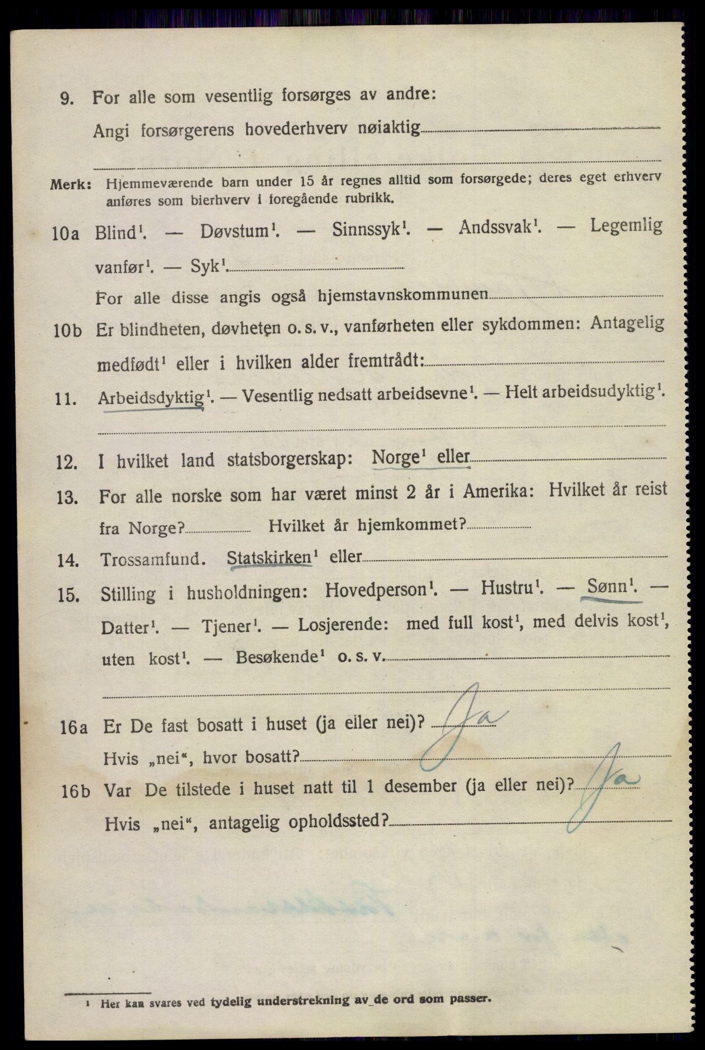 SAKO, 1920 census for Bamble, 1920, p. 2010