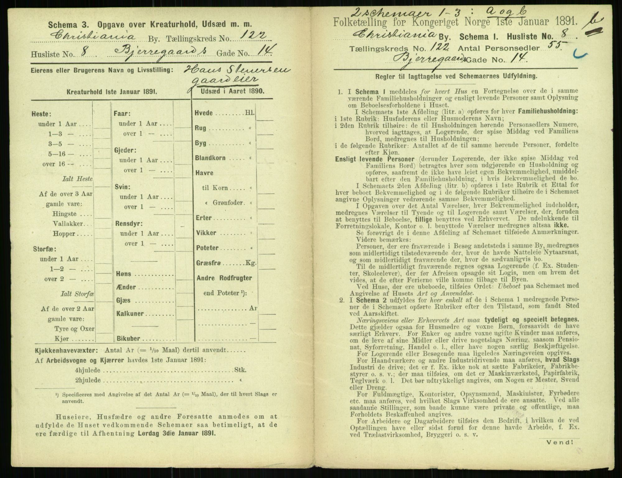 RA, 1891 census for 0301 Kristiania, 1891, p. 64609