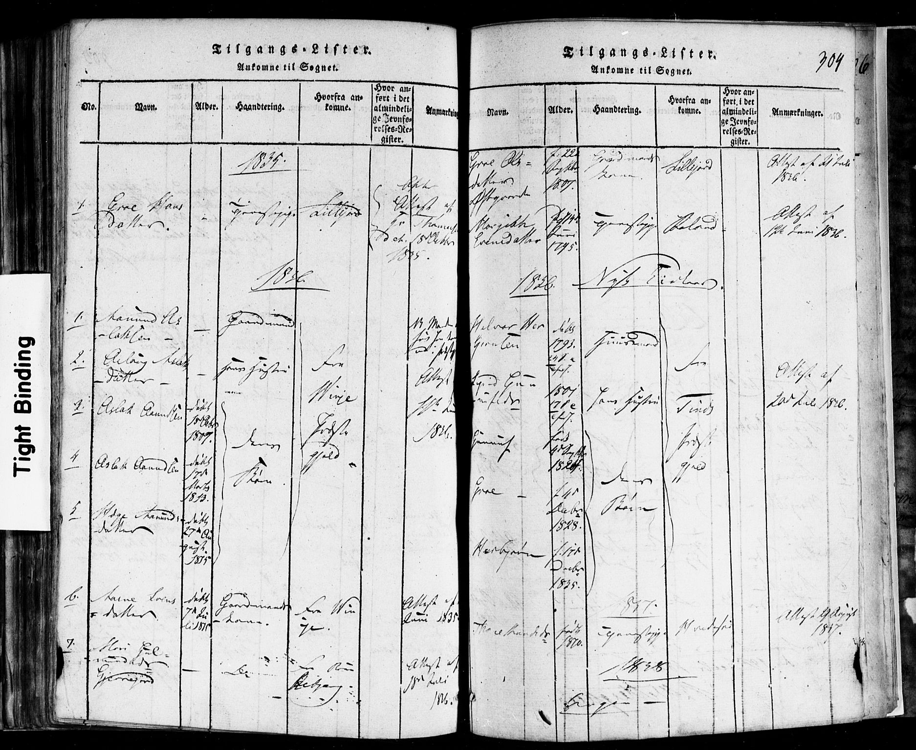 Rauland kirkebøker, AV/SAKO-A-292/F/Fa/L0002: Parish register (official) no. I 2, 1815-1860, p. 304