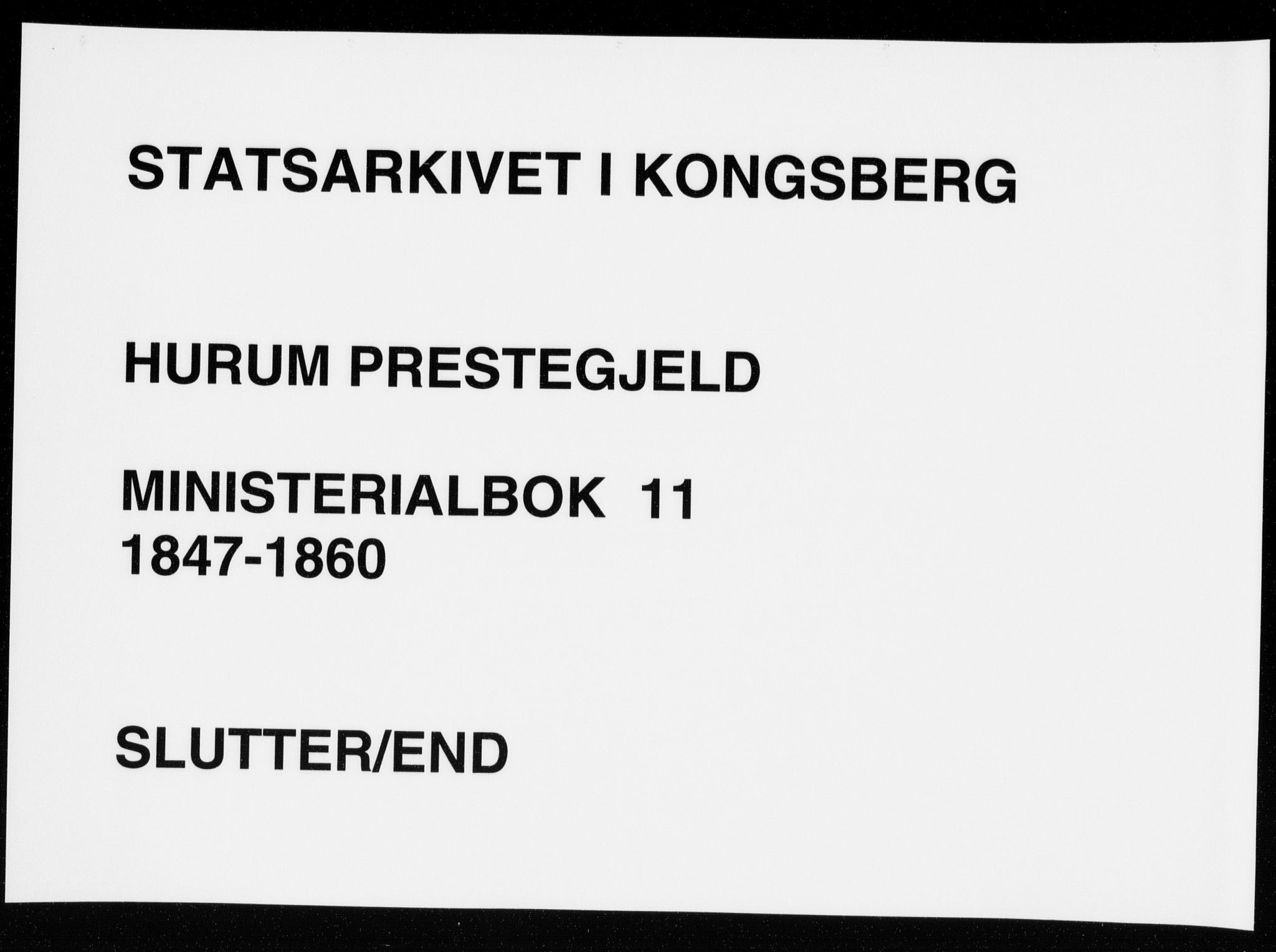 Hurum kirkebøker, AV/SAKO-A-229/F/Fa/L0011: Parish register (official) no. 11, 1847-1860