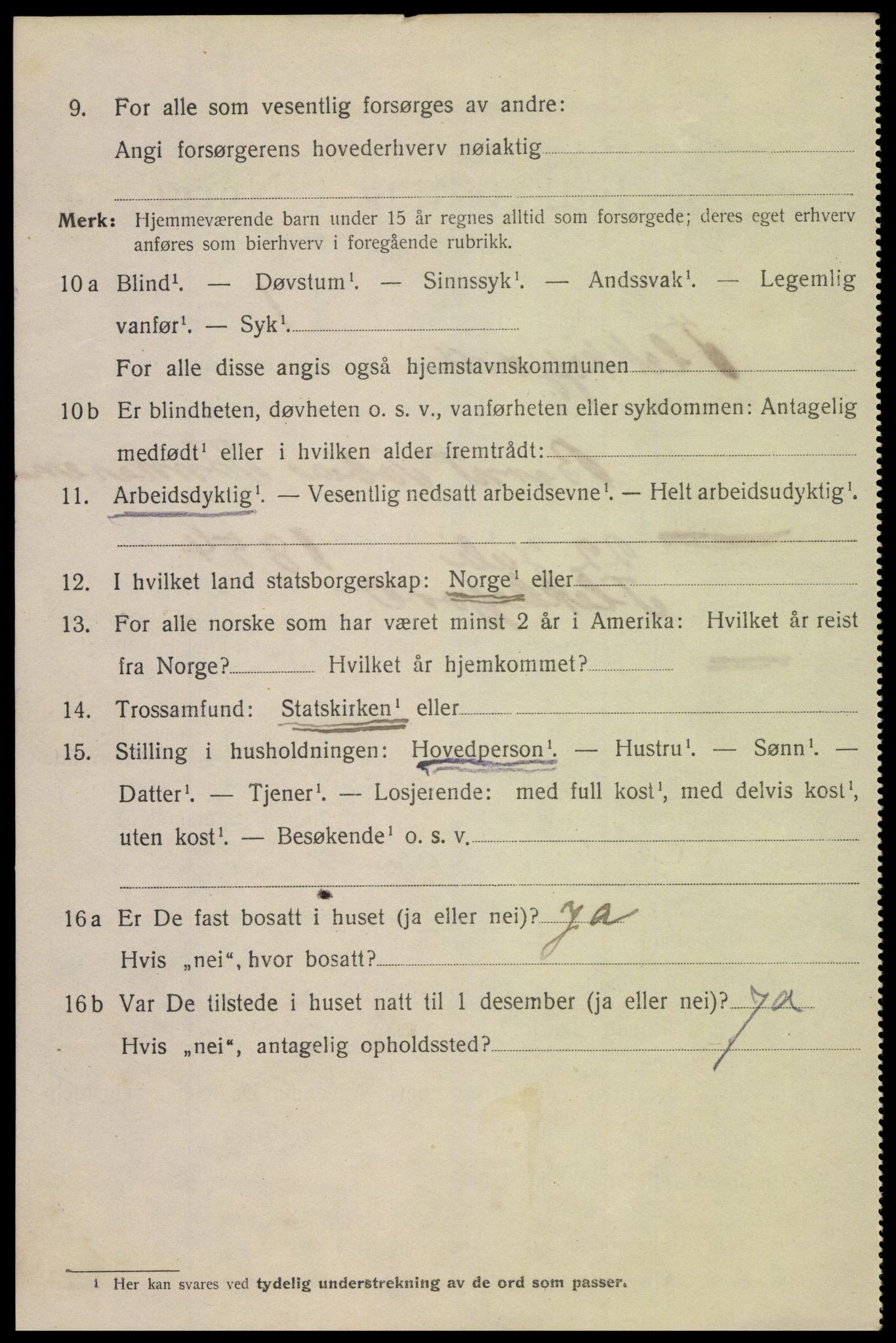 SAK, 1920 census for Flekkefjord, 1920, p. 3851
