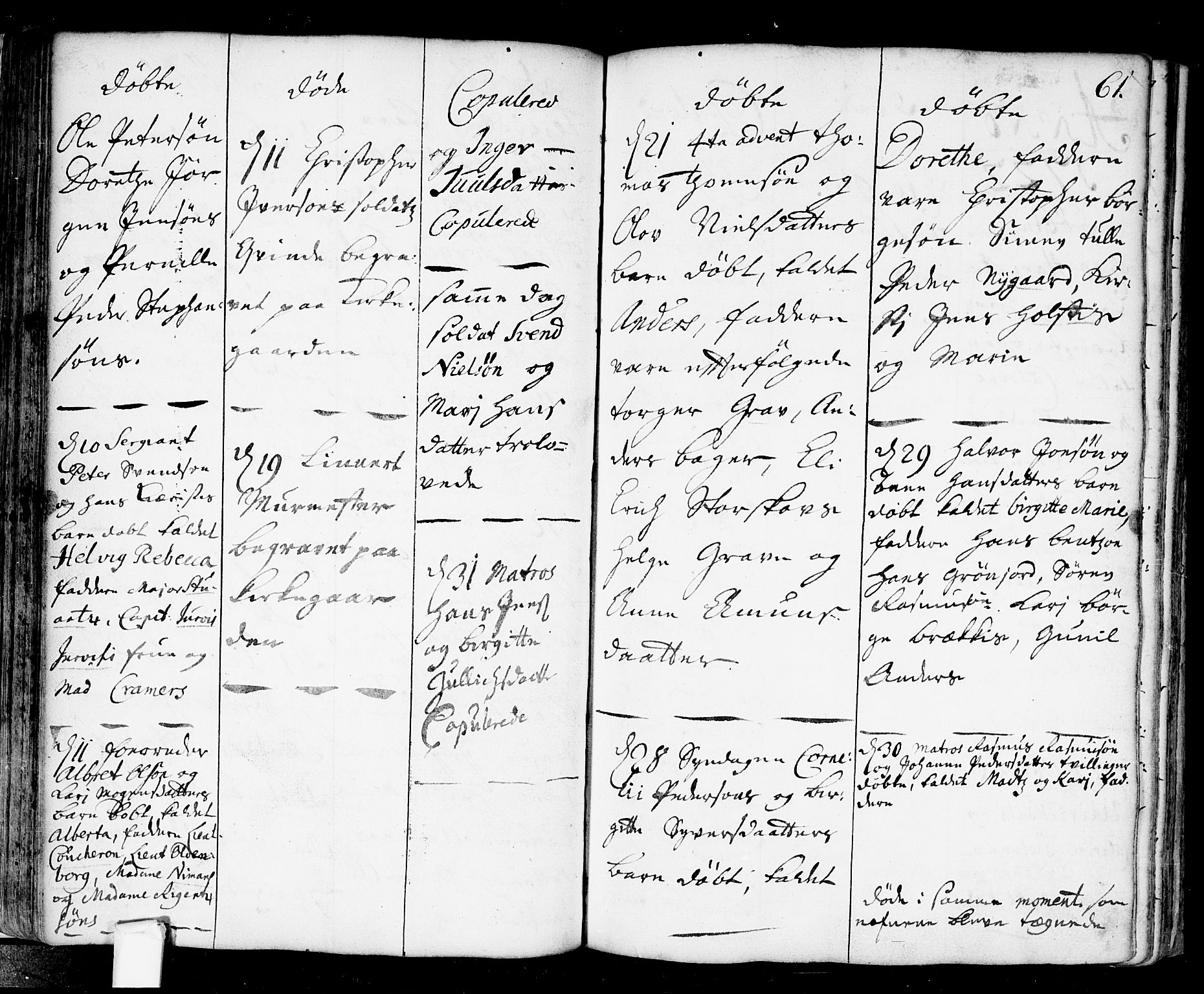 Fredrikstad prestekontor Kirkebøker, AV/SAO-A-11082/F/Fa/L0001: Parish register (official) no. 1, 1717-1731, p. 61