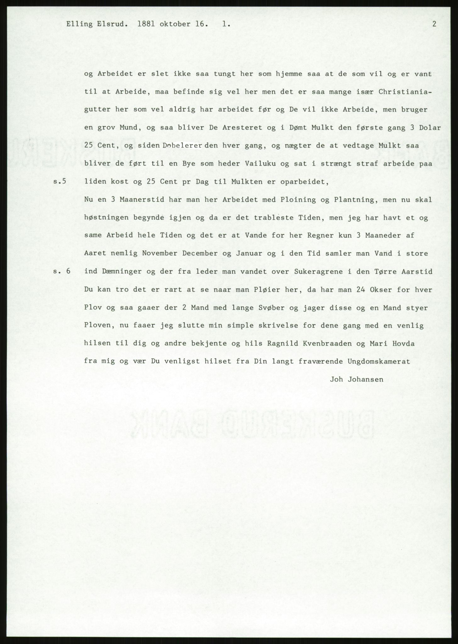 Samlinger til kildeutgivelse, Amerikabrevene, AV/RA-EA-4057/F/L0018: Innlån fra Buskerud: Elsrud, 1838-1914, p. 1021