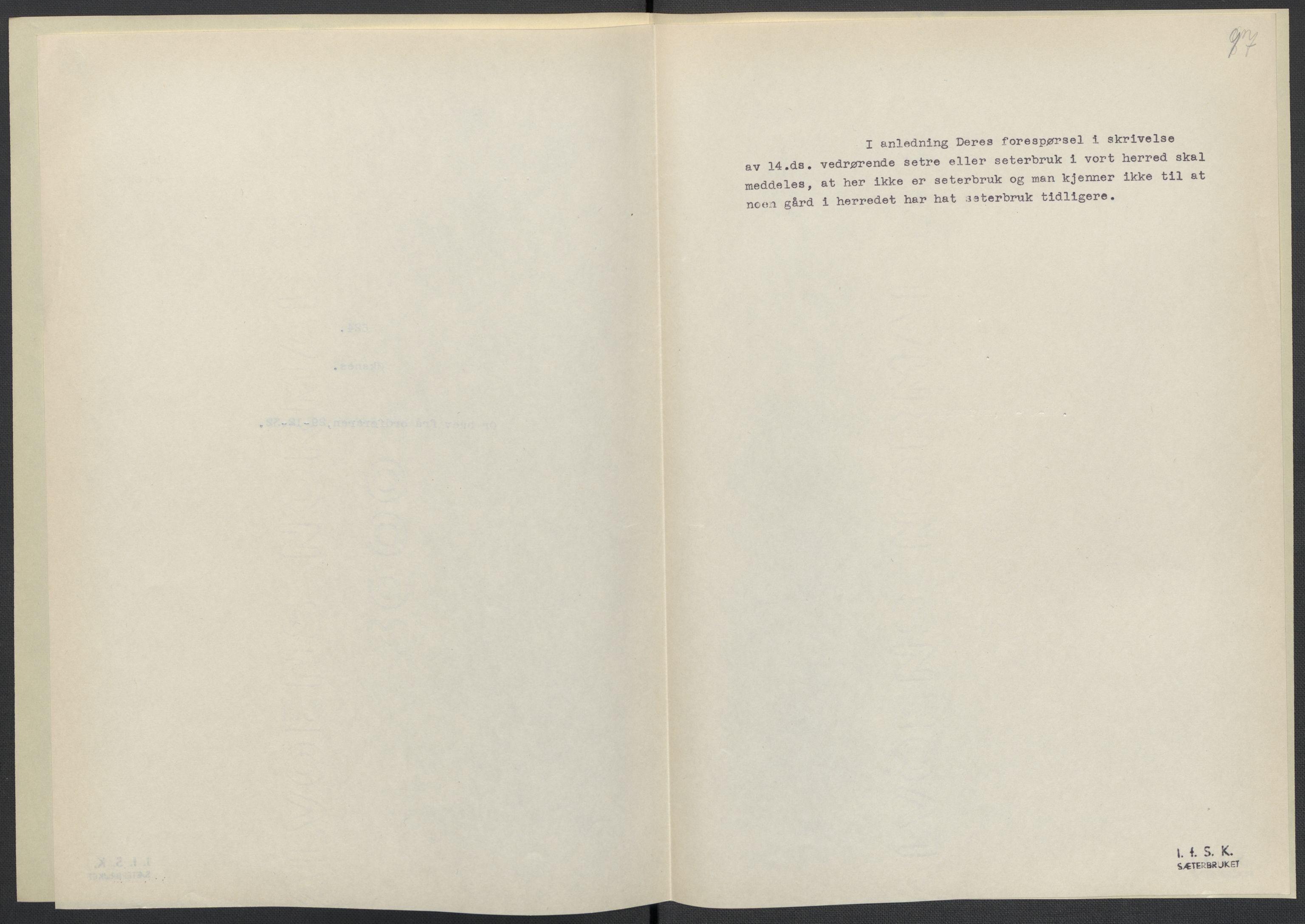 Instituttet for sammenlignende kulturforskning, AV/RA-PA-0424/F/Fc/L0016/0003: Eske B16: / Nordland (perm XLVIII), 1932-1937, p. 97