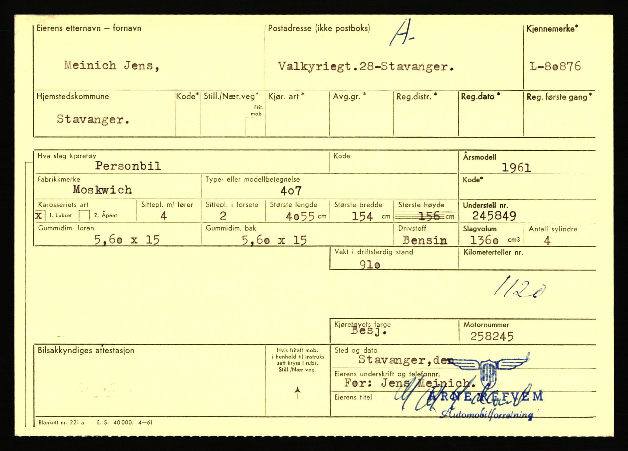 Stavanger trafikkstasjon, AV/SAST-A-101942/0/F/L0071: L-80500 - L-82199, 1930-1971, p. 655