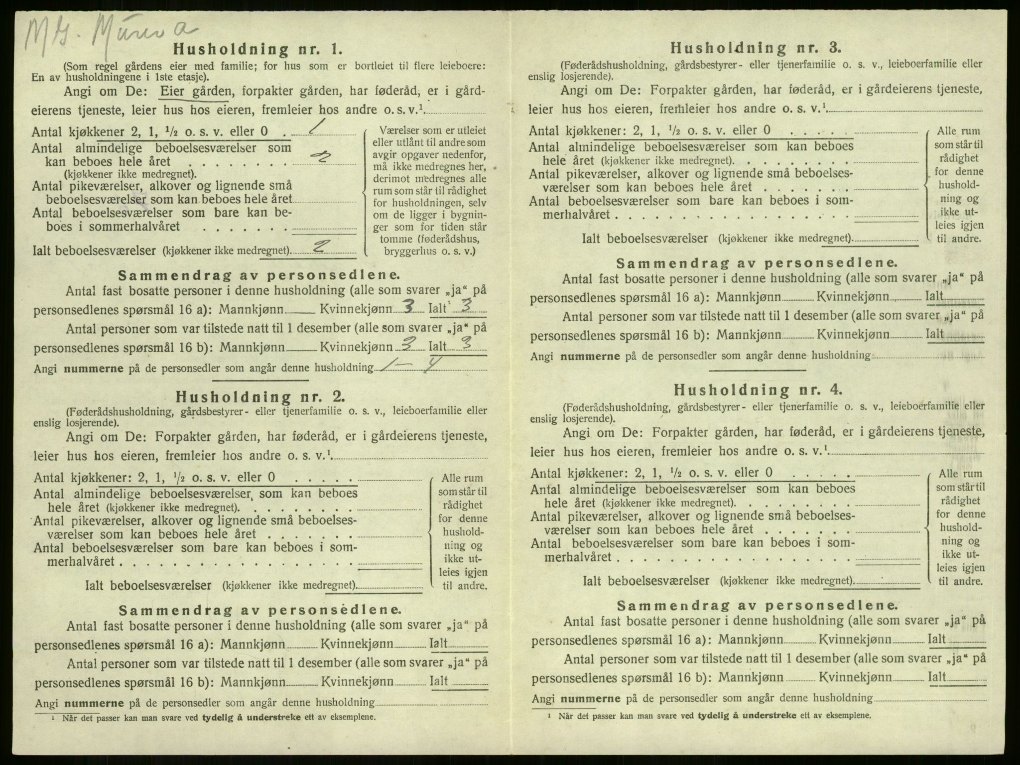 SAKO, 1920 census for Sandeherred, 1920, p. 2725