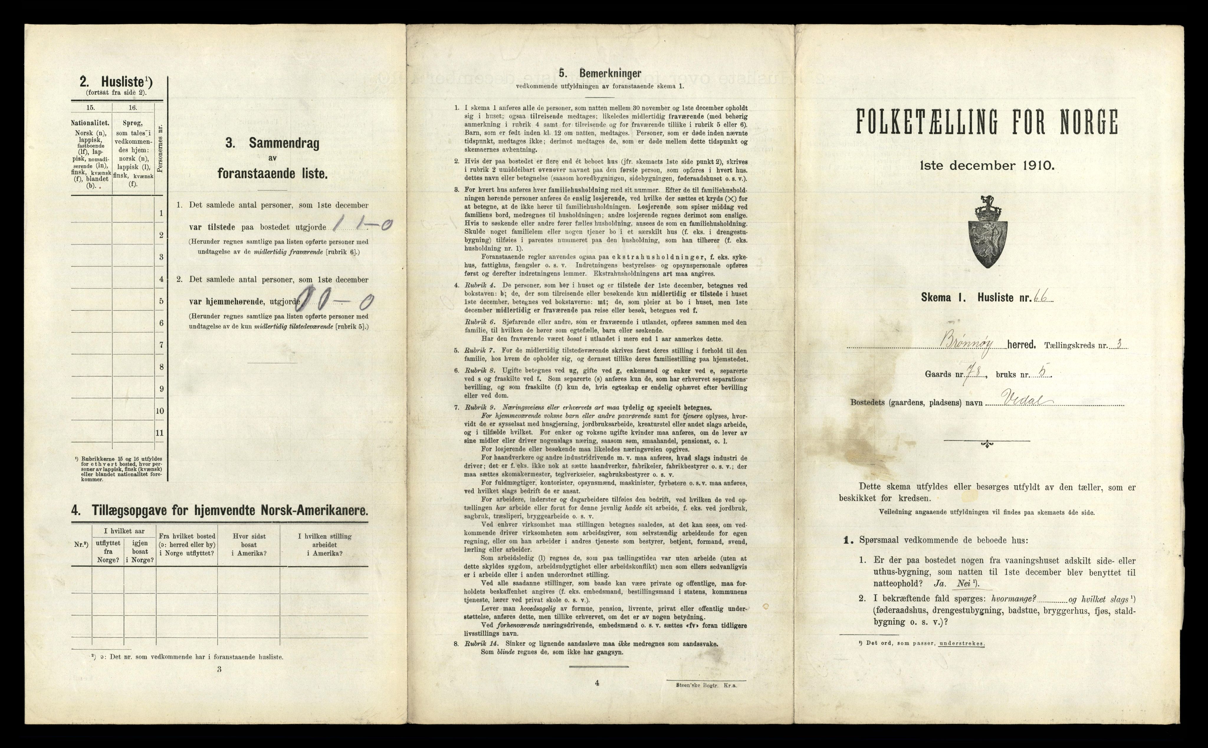 RA, 1910 census for Brønnøy, 1910, p. 317