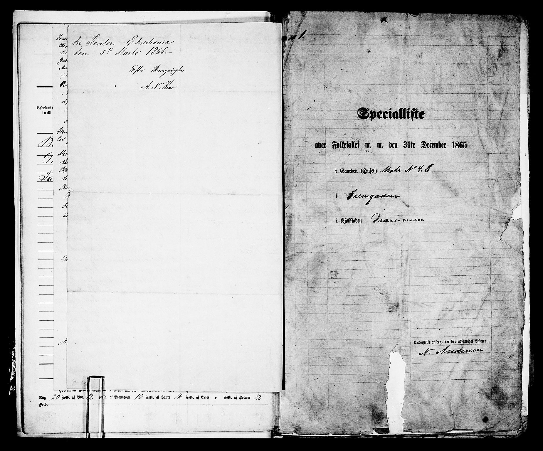 RA, 1865 census for Bragernes in Drammen, 1865, p. 17