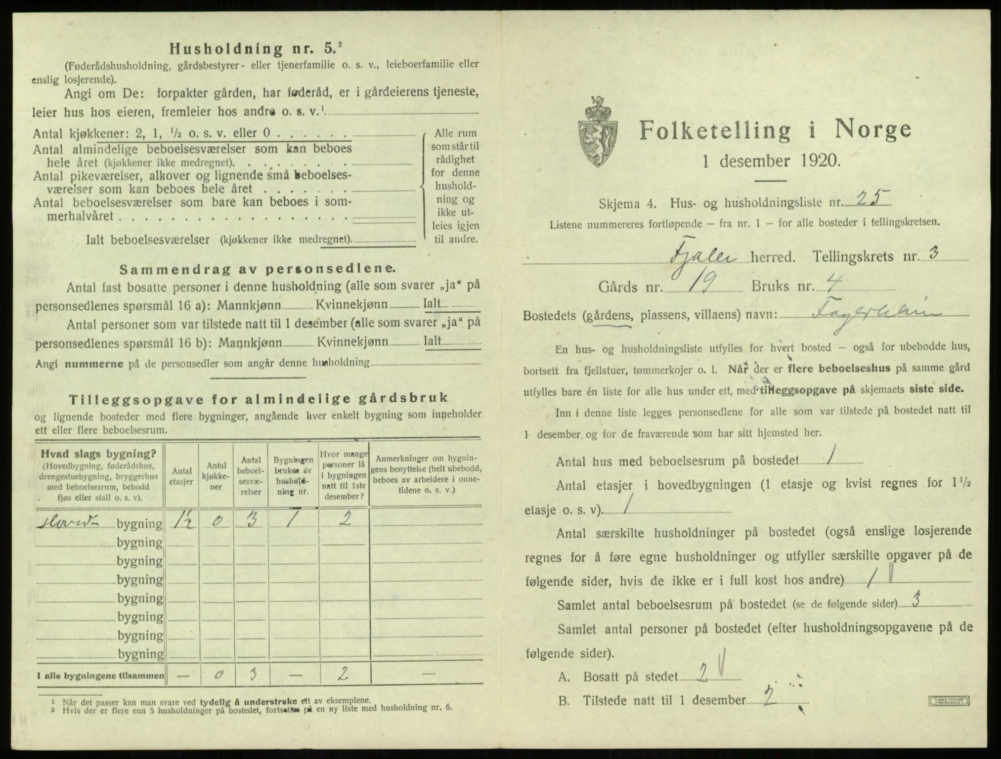 SAB, 1920 census for Fjaler, 1920, p. 350