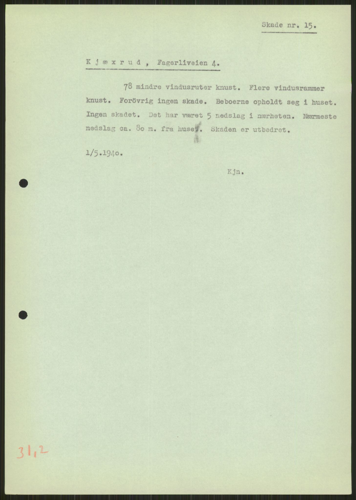 Forsvaret, Forsvarets krigshistoriske avdeling, AV/RA-RAFA-2017/Y/Ya/L0013: II-C-11-31 - Fylkesmenn.  Rapporter om krigsbegivenhetene 1940., 1940, p. 301