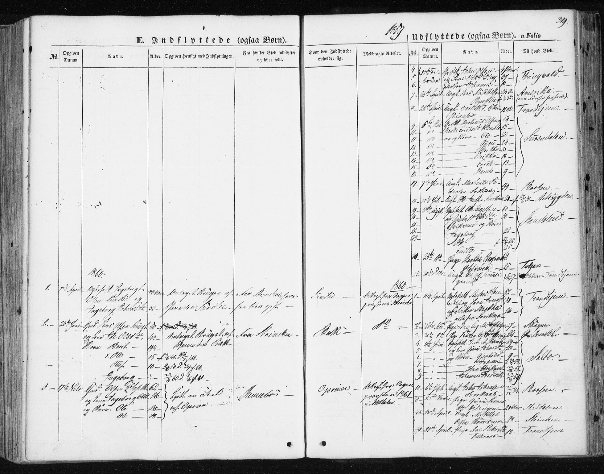 Ministerialprotokoller, klokkerbøker og fødselsregistre - Sør-Trøndelag, SAT/A-1456/668/L0806: Parish register (official) no. 668A06, 1854-1869, p. 319