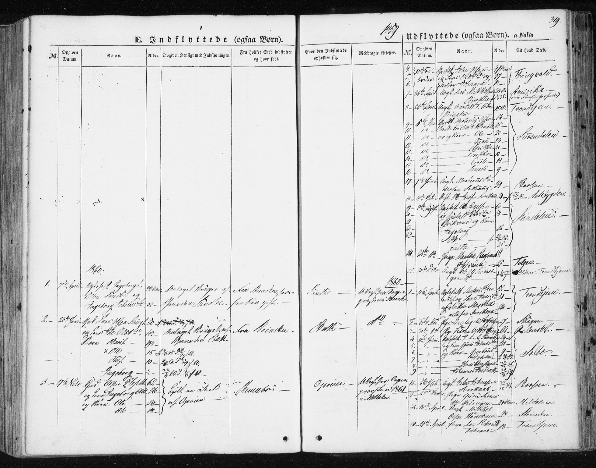 Ministerialprotokoller, klokkerbøker og fødselsregistre - Sør-Trøndelag, AV/SAT-A-1456/668/L0806: Parish register (official) no. 668A06, 1854-1869, p. 319