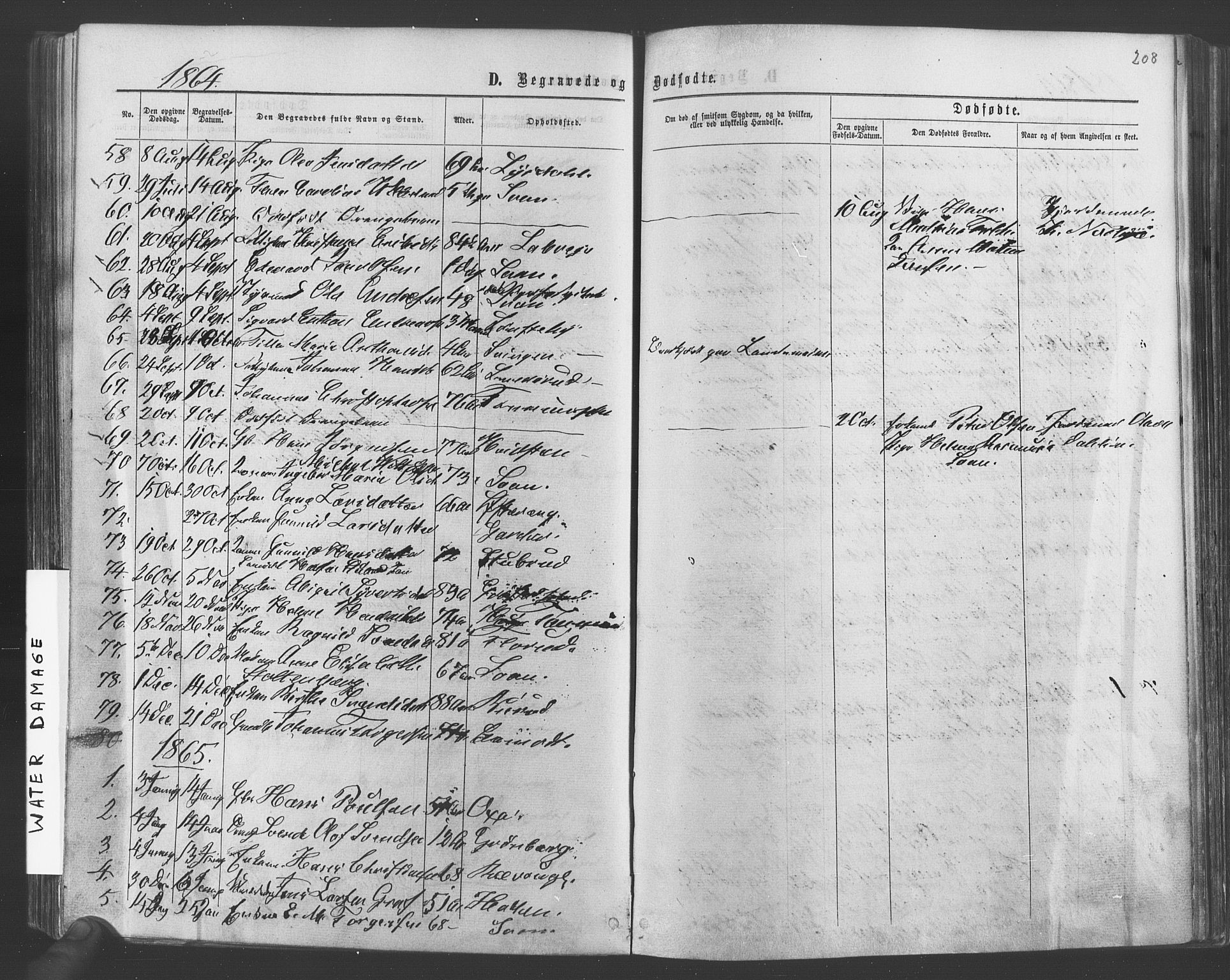 Vestby prestekontor Kirkebøker, SAO/A-10893/F/Fa/L0008: Parish register (official) no. I 8, 1863-1877, p. 208