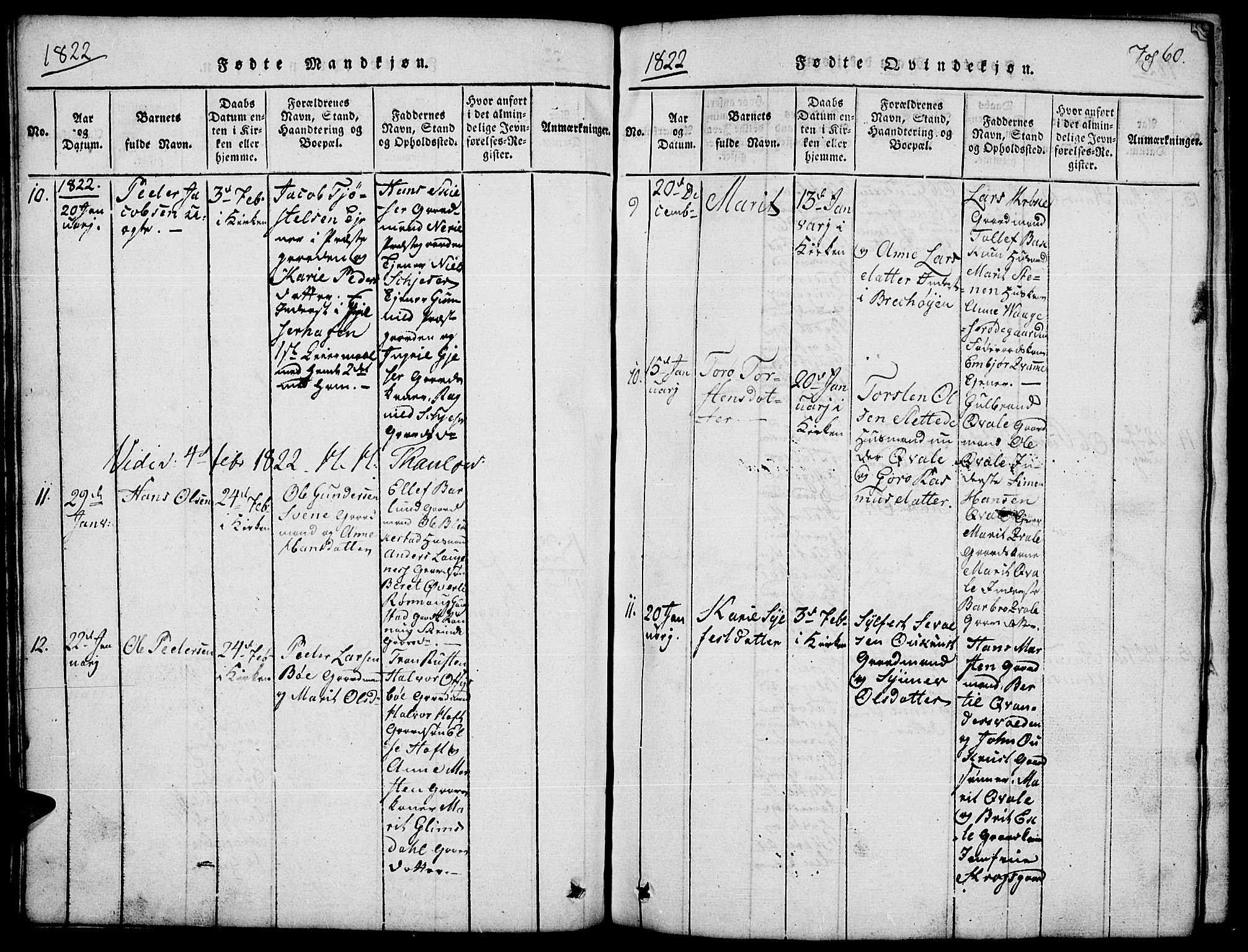 Lom prestekontor, SAH/PREST-070/L/L0001: Parish register (copy) no. 1, 1815-1836, p. 60