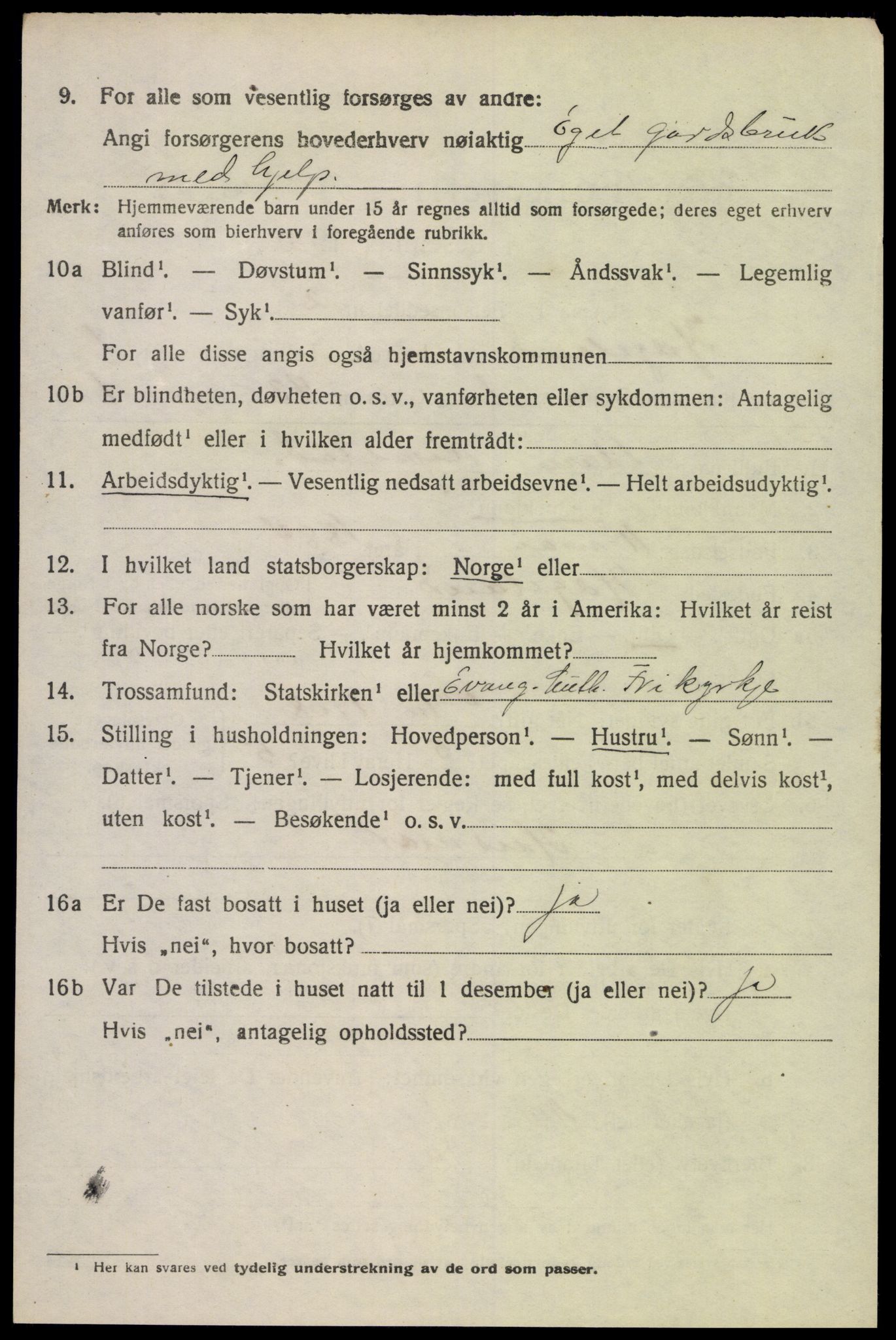 SAK, 1920 census for Hægeland, 1920, p. 400