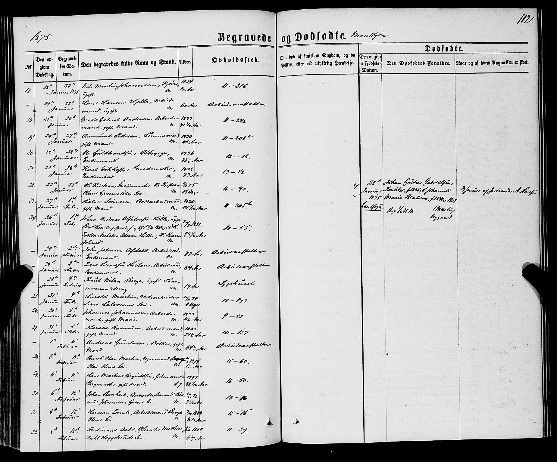 Domkirken sokneprestembete, AV/SAB-A-74801/H/Haa/L0042: Parish register (official) no. E 3, 1863-1876, p. 112